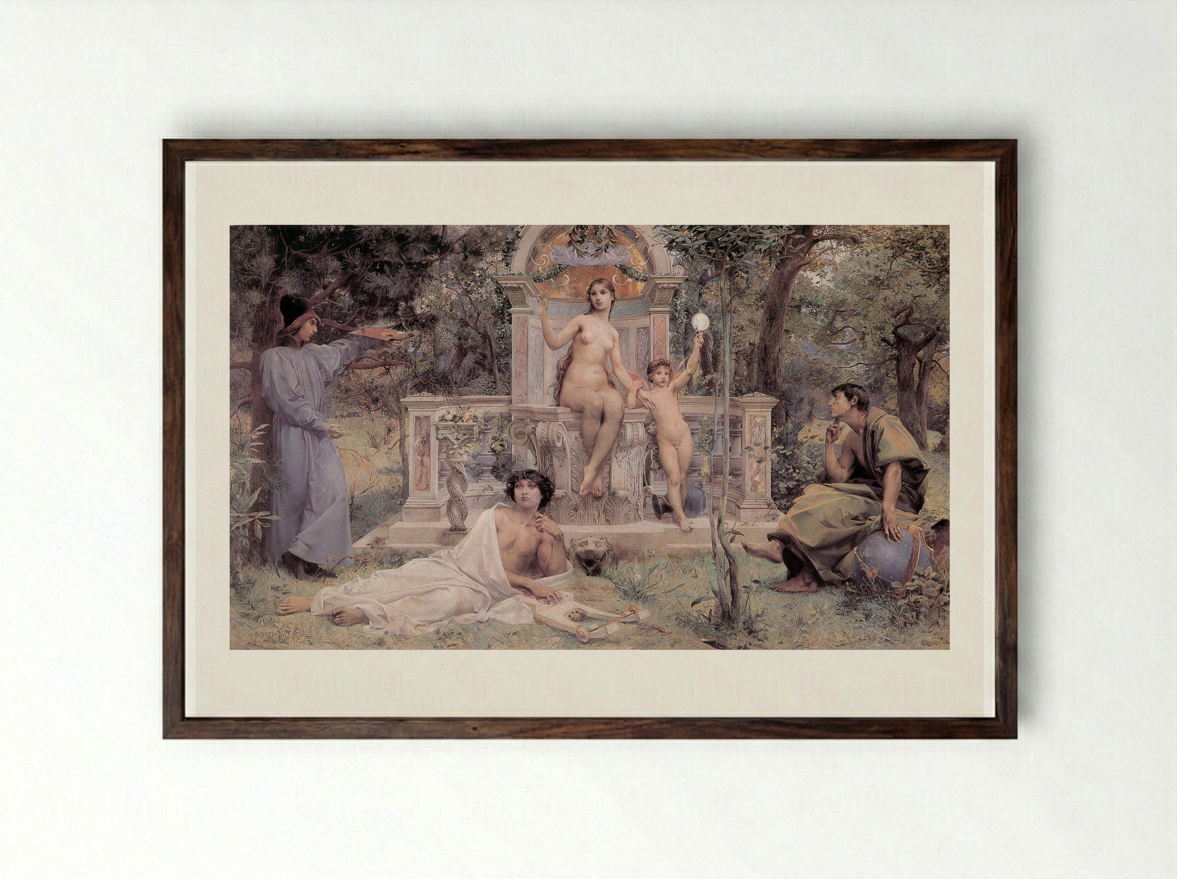 Truth - Luc-Olivier Merson - Framed Print Dark Wood