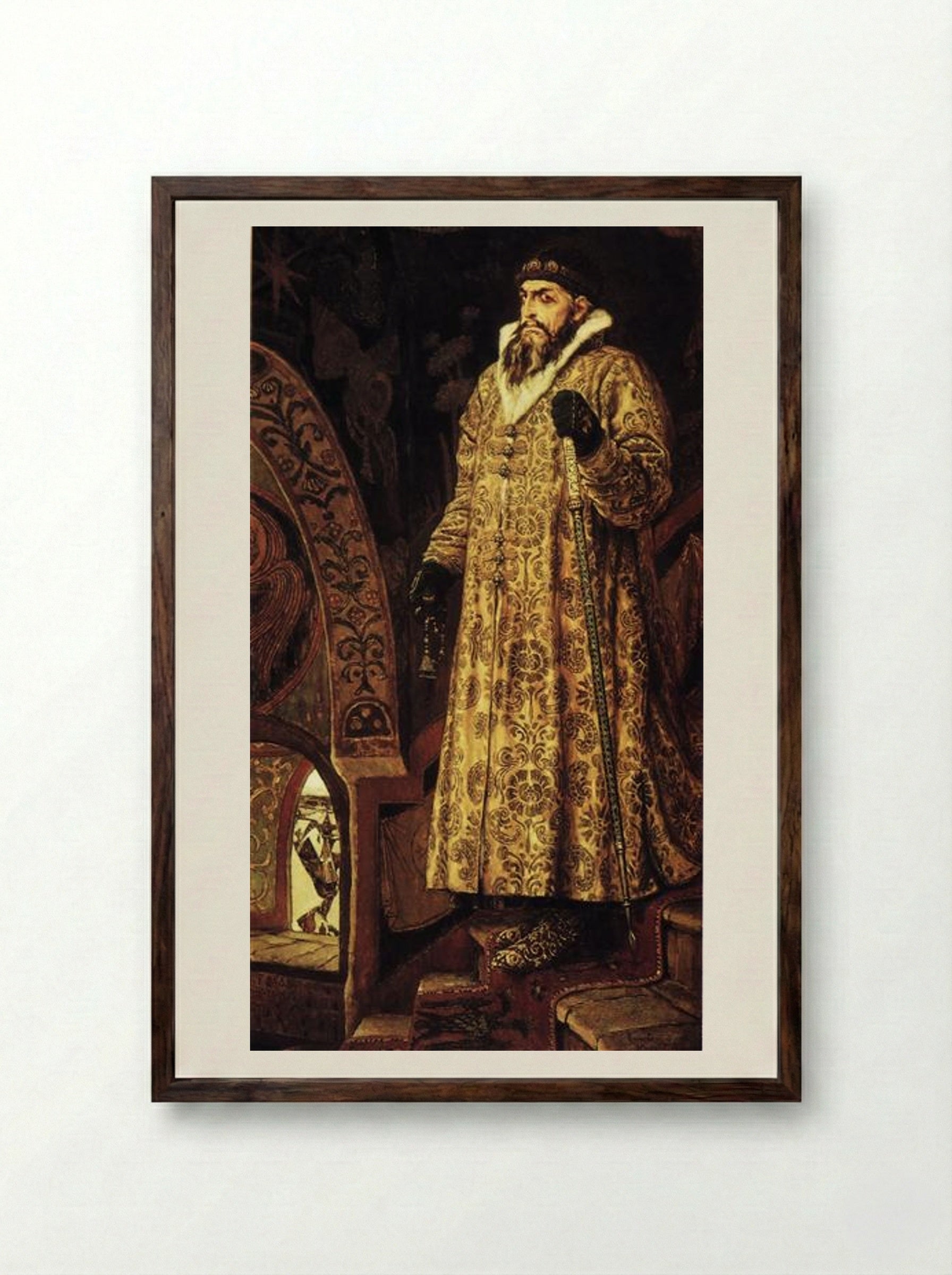 Tsar Ivan IV the Terrible - Viktor Vasnetsov - Framed Print Dark Wood