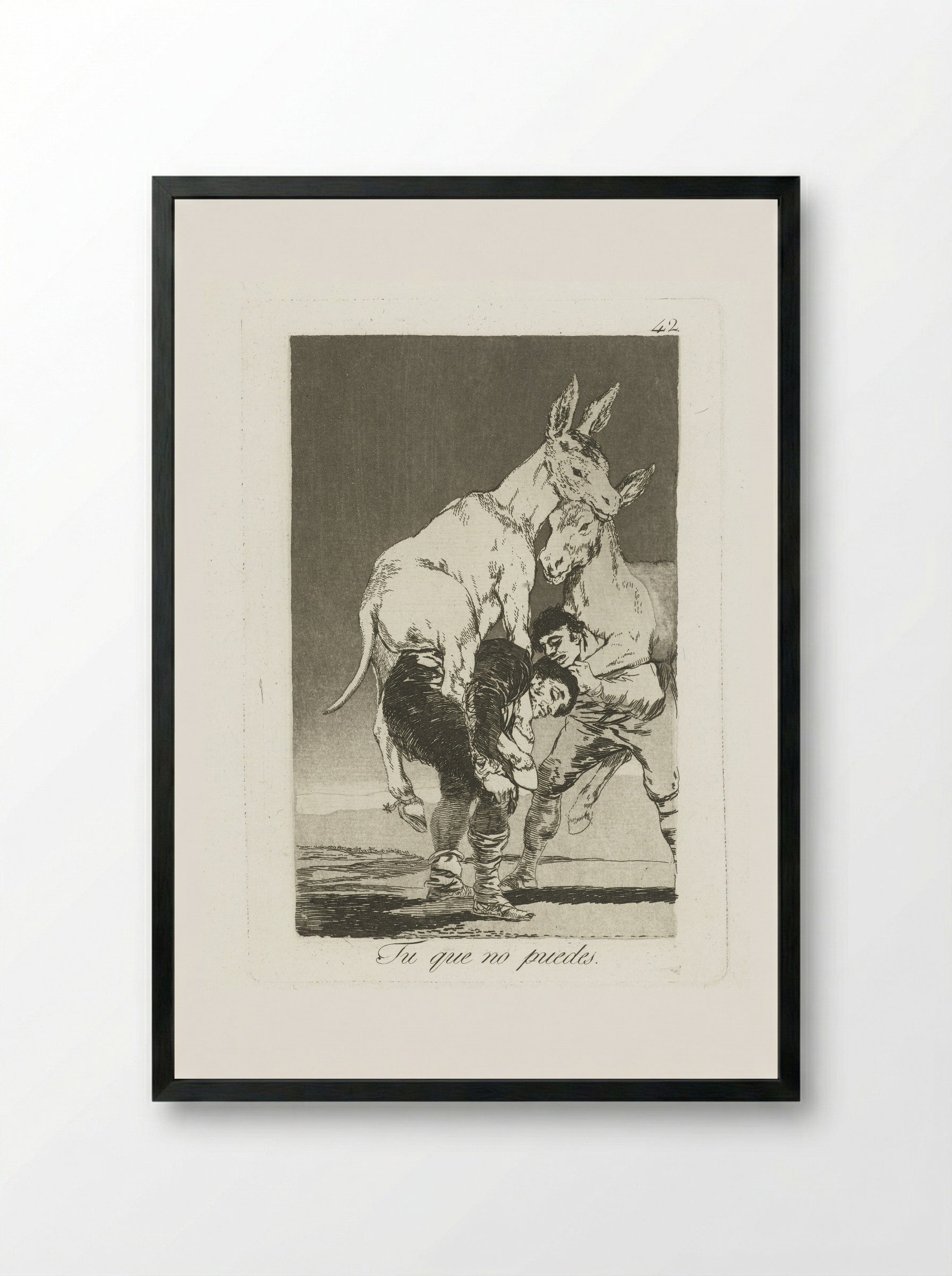 Tu que no puedes - Francisco de Goya - Framed Print Black