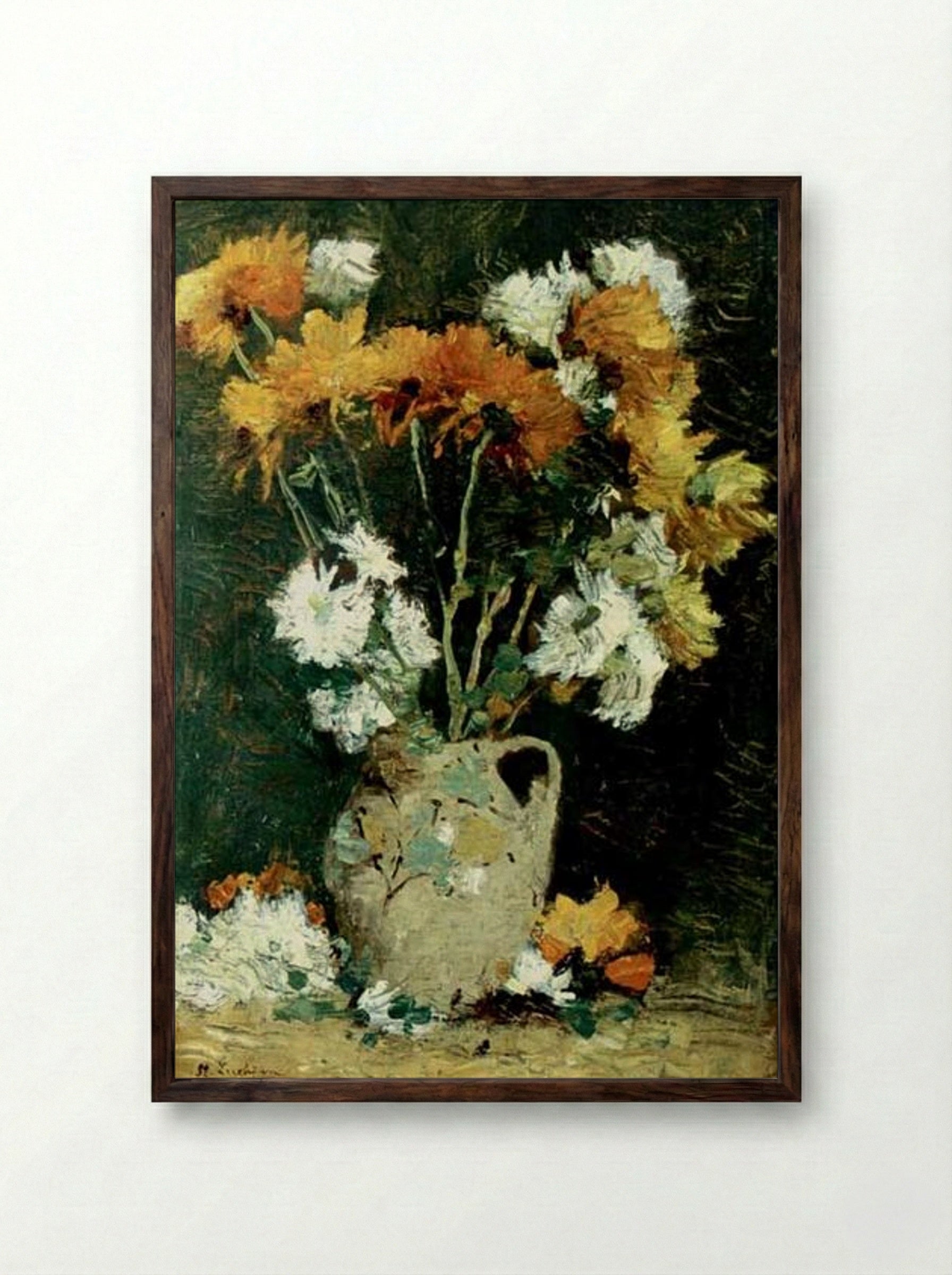Tufănele în ulcică - Stefan Luchian - Framed Print Dark Wood
