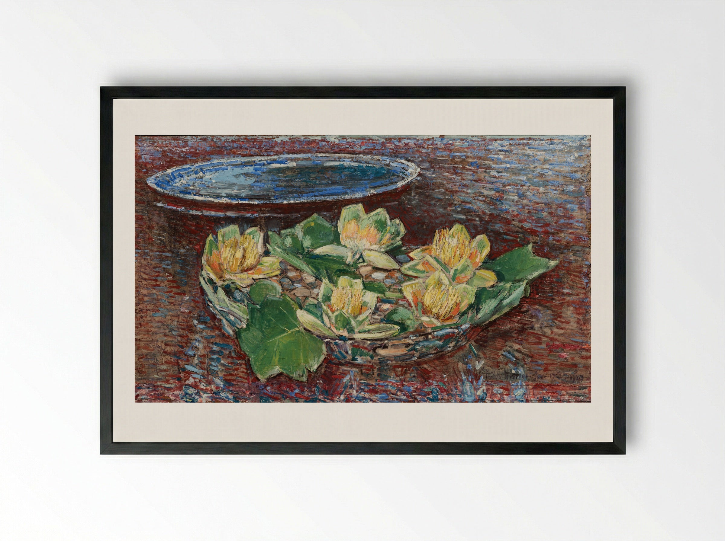 Tulip Tree Flowers - Childe Hassam - Framed Print Black