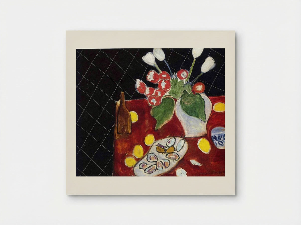 Tulips and Oysters on a Black Background - Henri Matisse - Poster