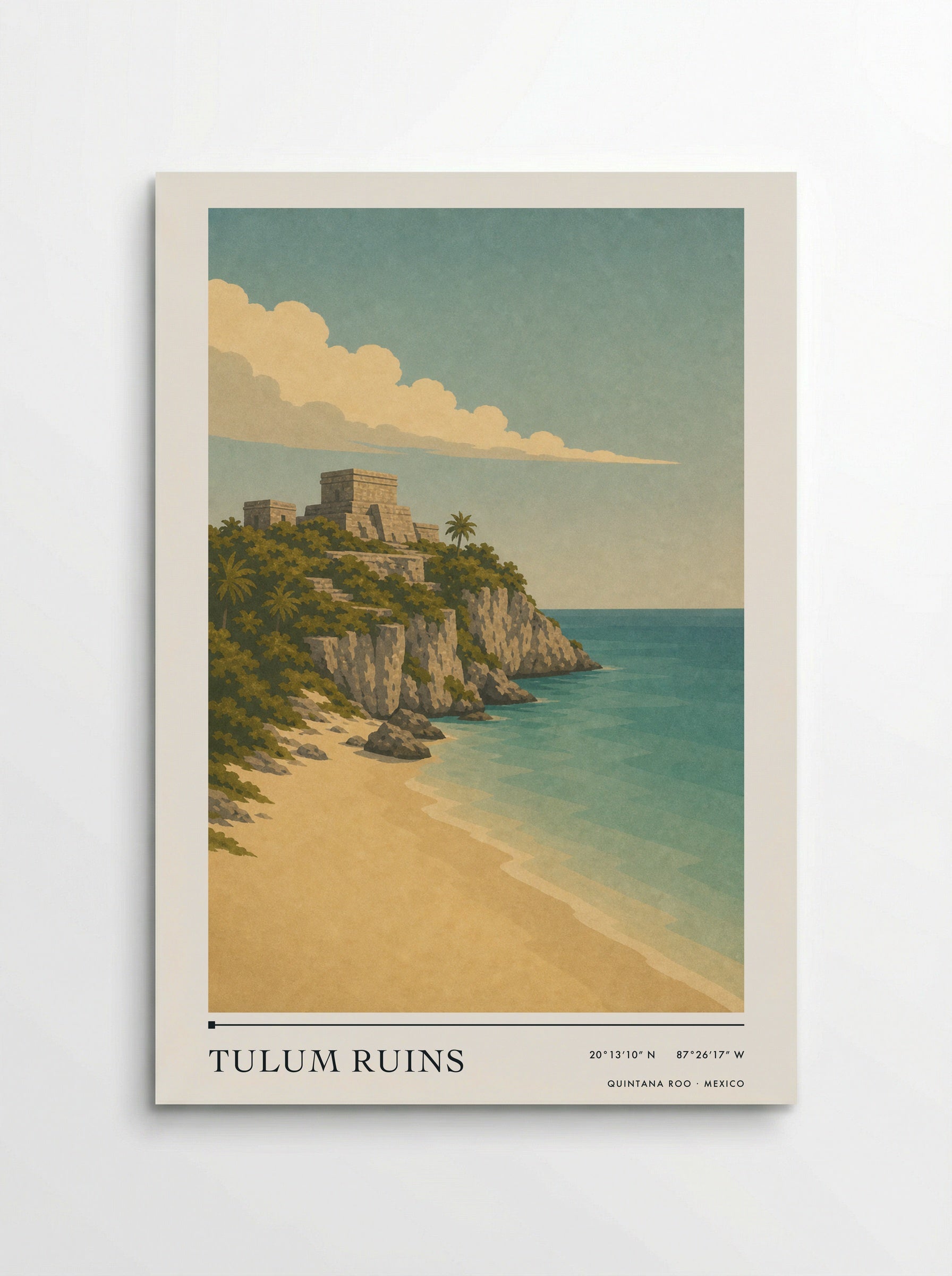Tulum Ruins Travel Poster Artwork - Poster