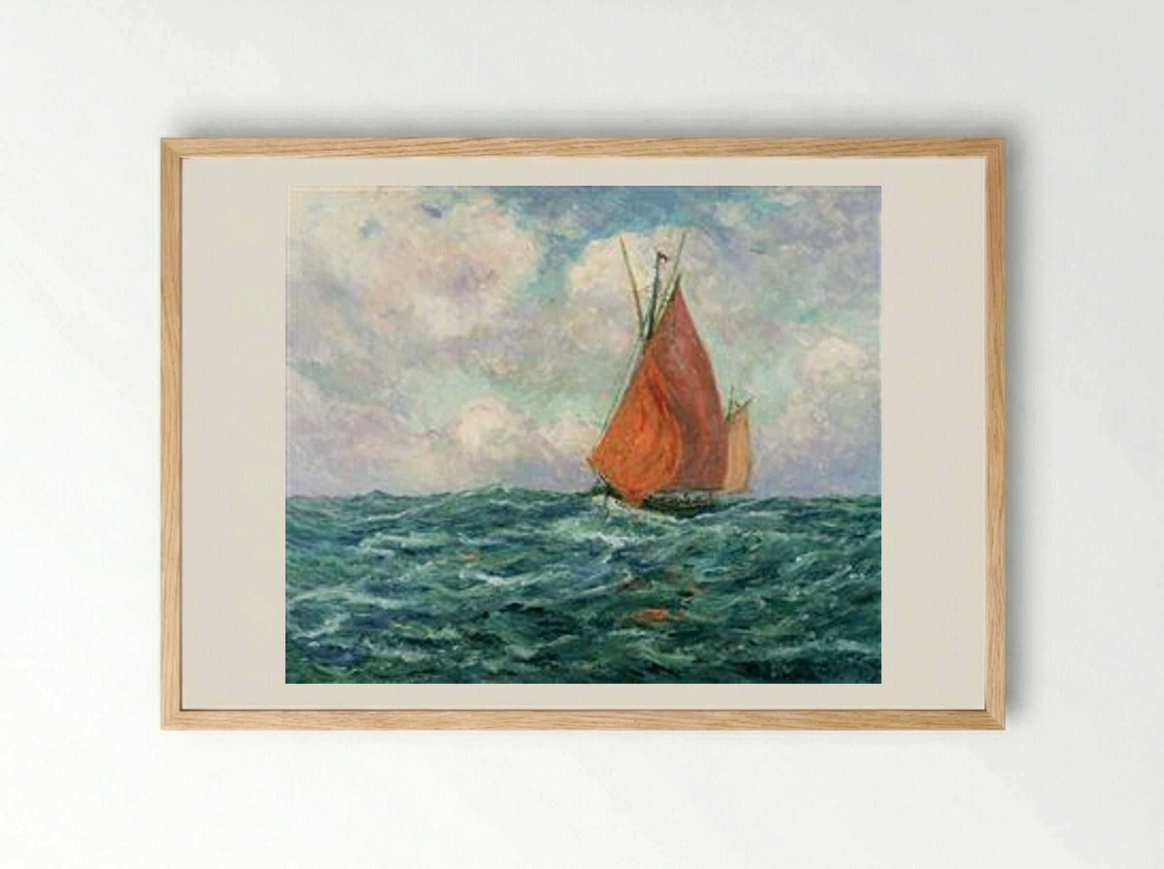 Tuna Boat at Sea - Maxime Maufra - Framed Print Wood