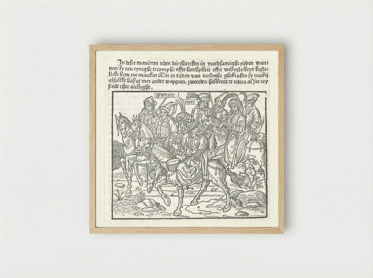 Turken te paard - Erhard Reuwich - Framed Print Wood