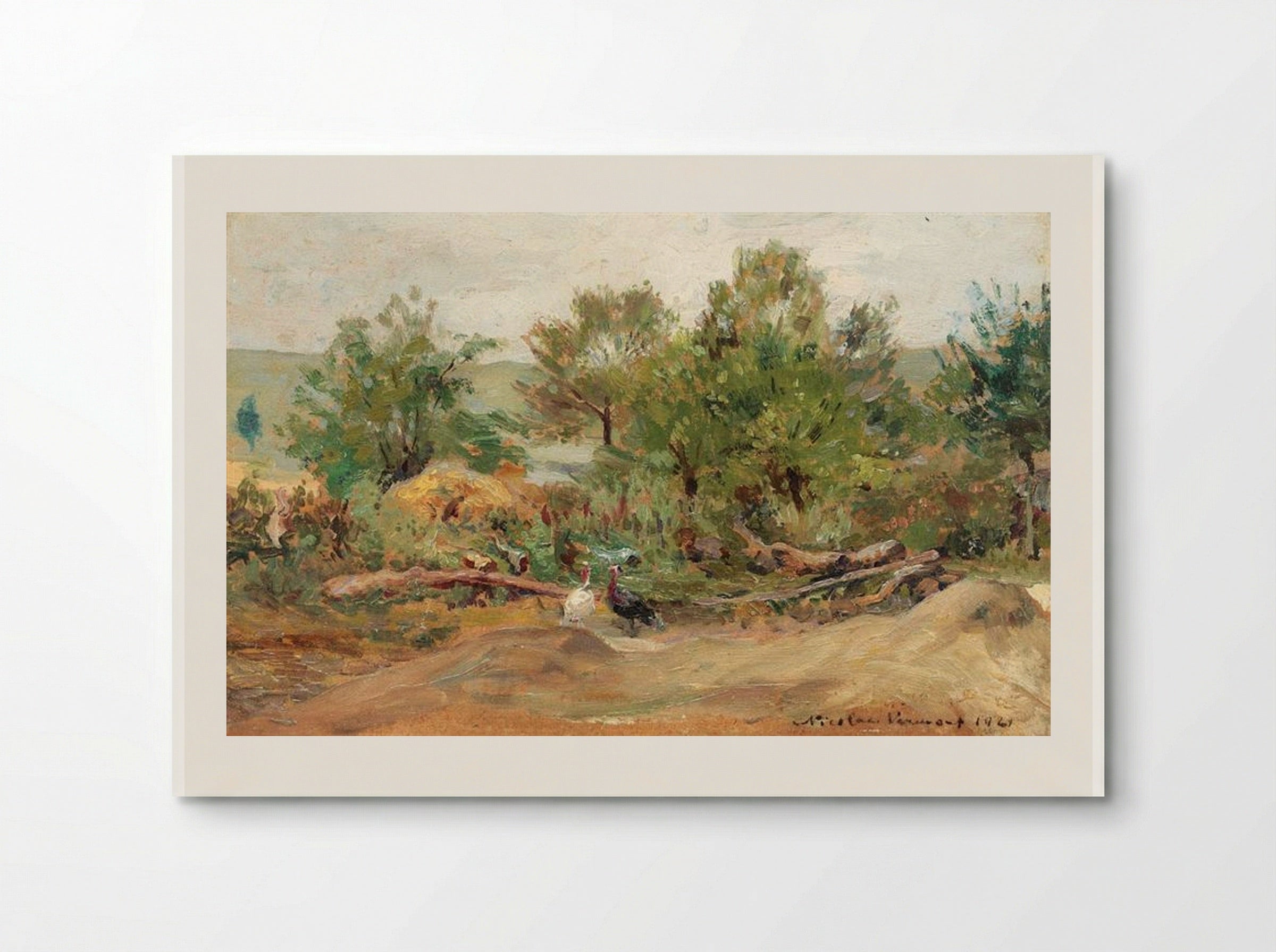 Turkeys in Vlaici - Nicolae Vermont - Poster