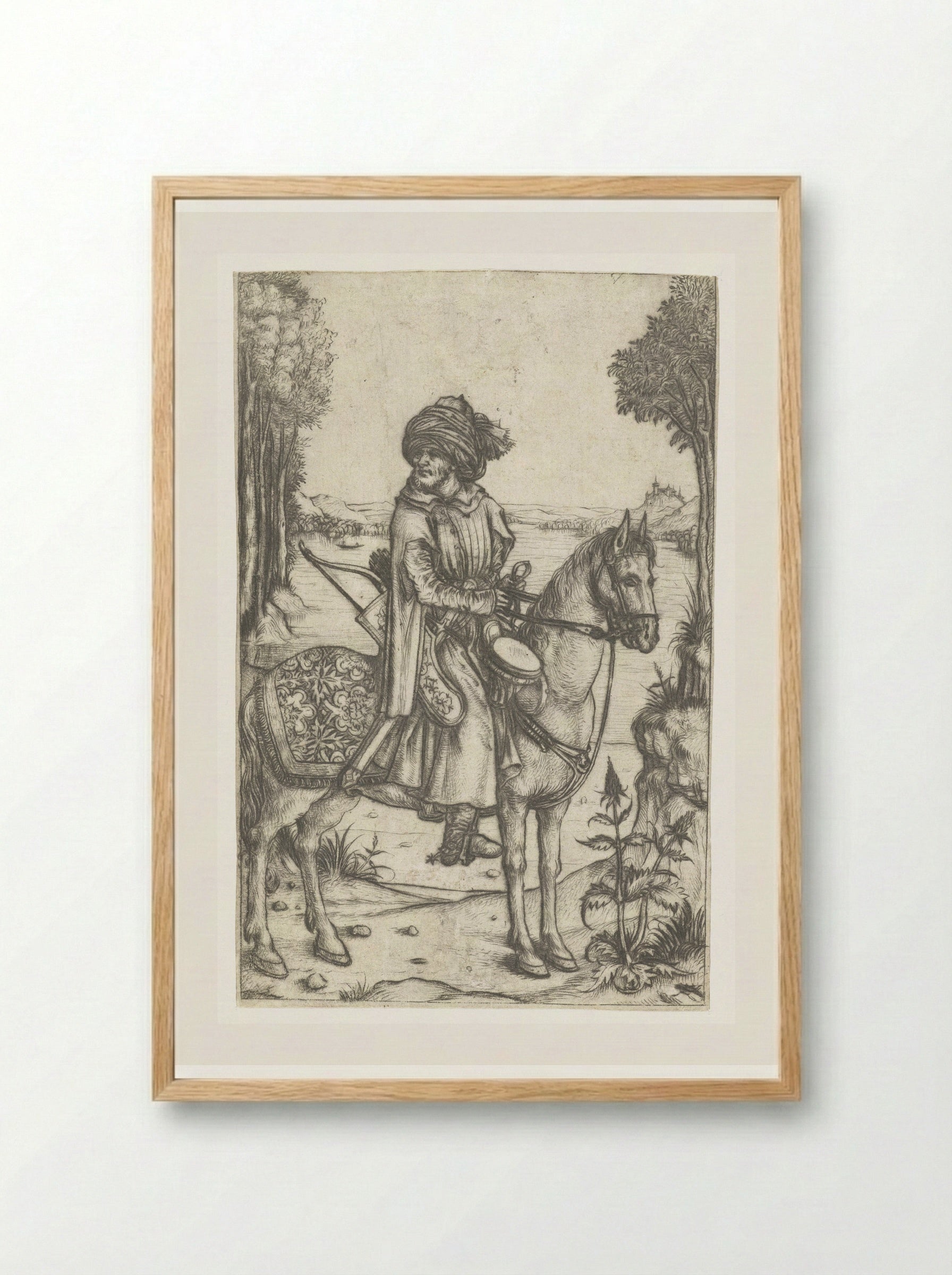 Turkish Rider - Master of the Amsterdam Cabinet - Framed Print Wood