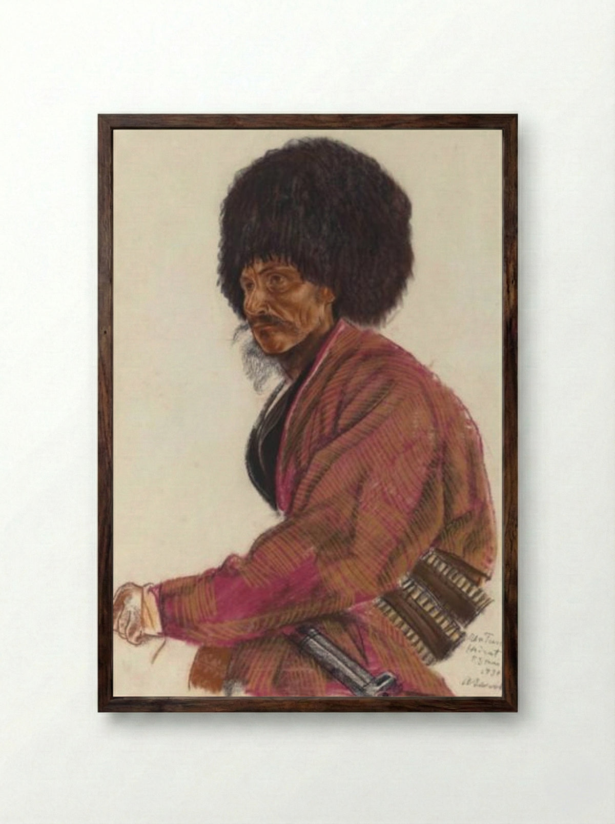 Turkmen. Khairat - Alexandre Jacovleff - Framed Print Dark Wood