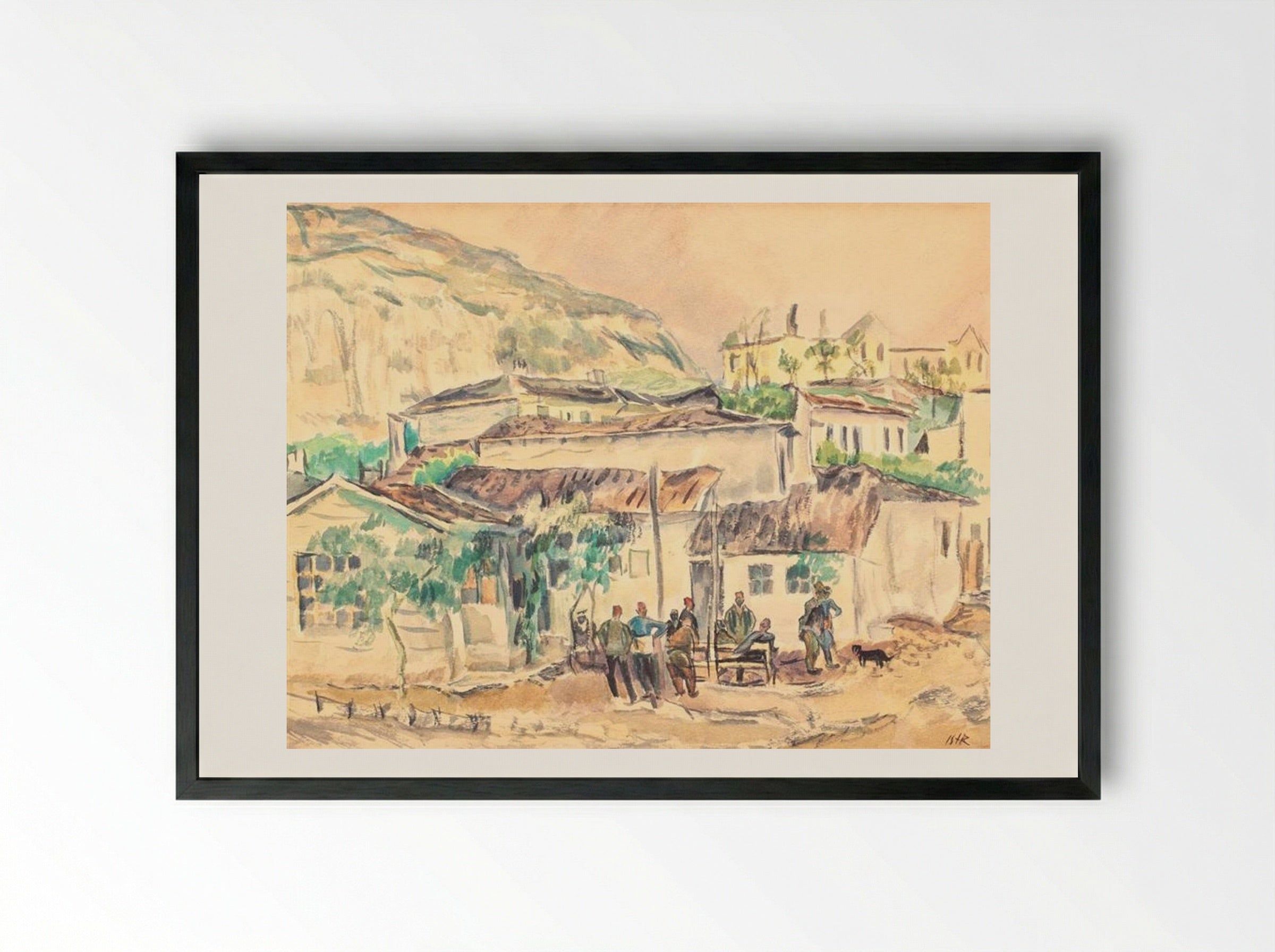Turks at the Cafe - Iosif Iser - Framed Print Black