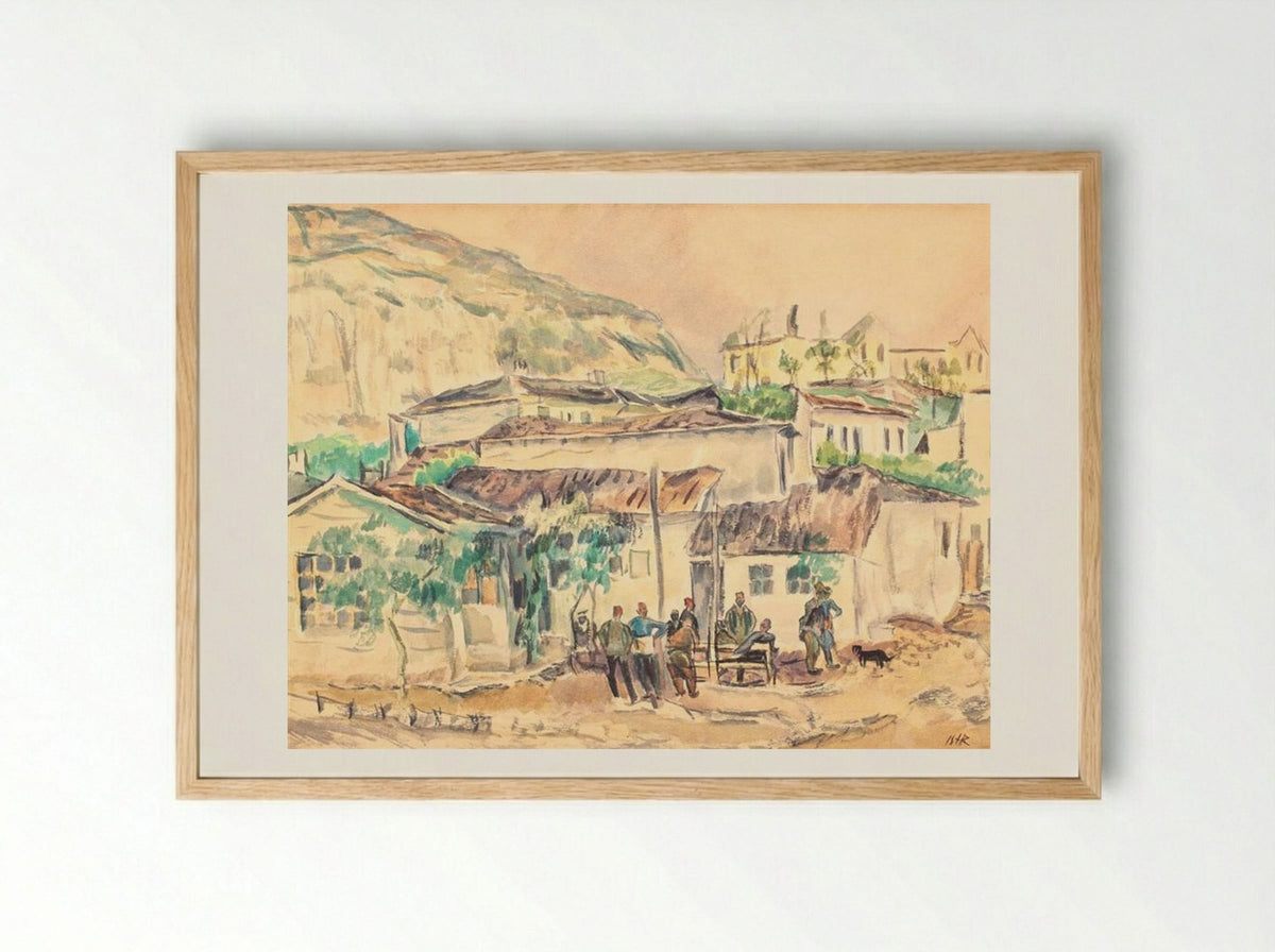Turks at the Cafe - Iosif Iser - Framed Print Wood