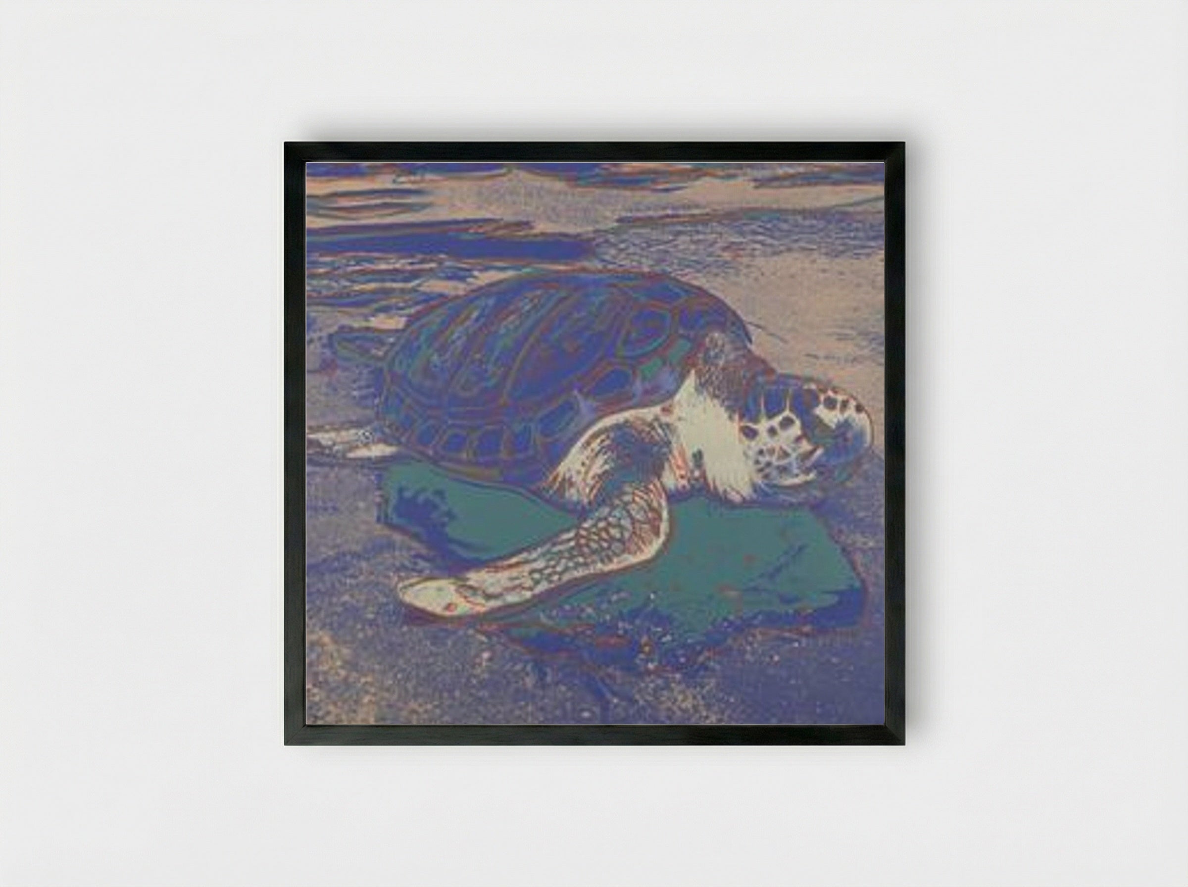 Turtle - Andy Warhol - Framed Print Black