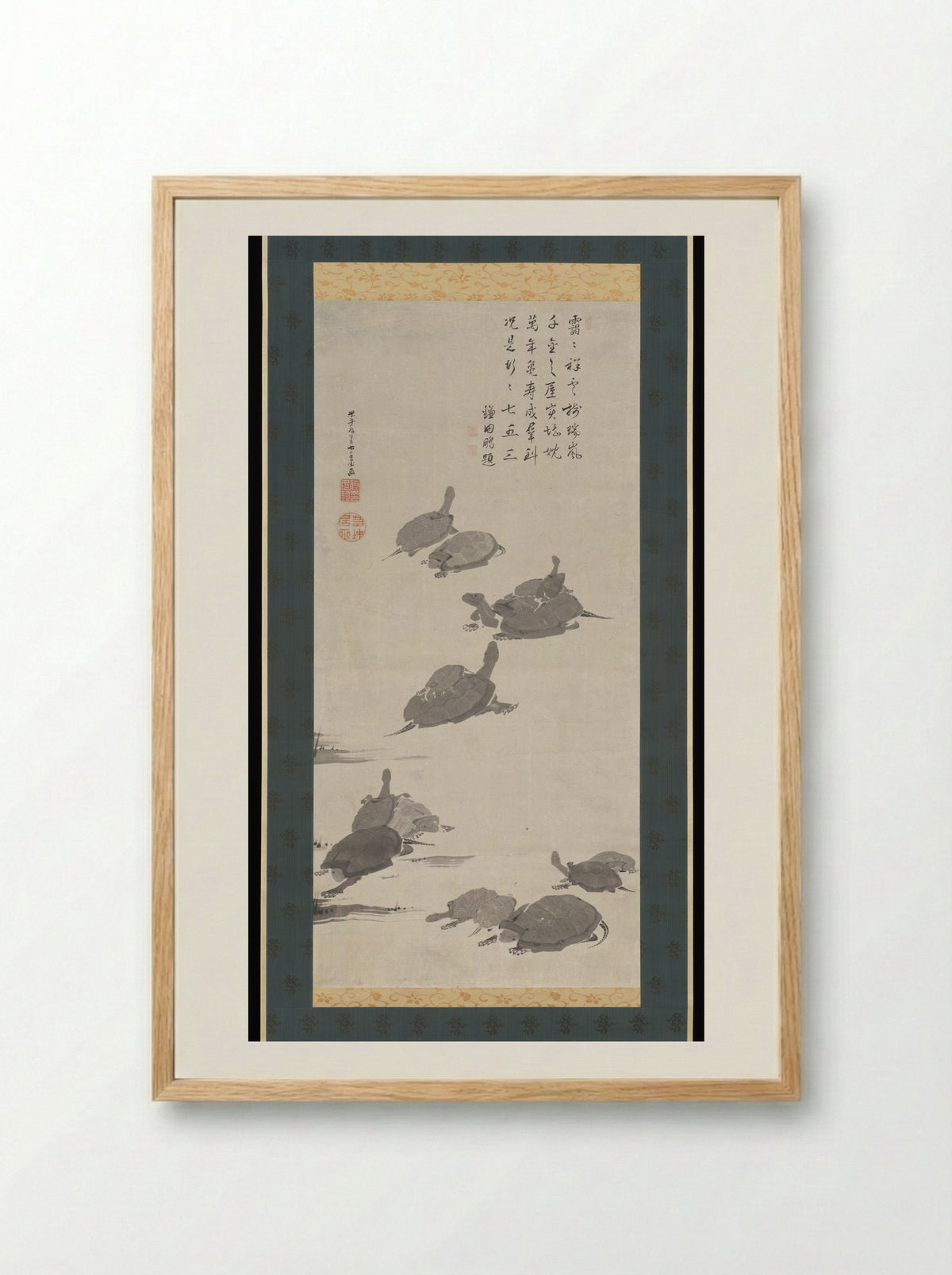 Turtles - Itō Jakuchū - Framed Print Wood