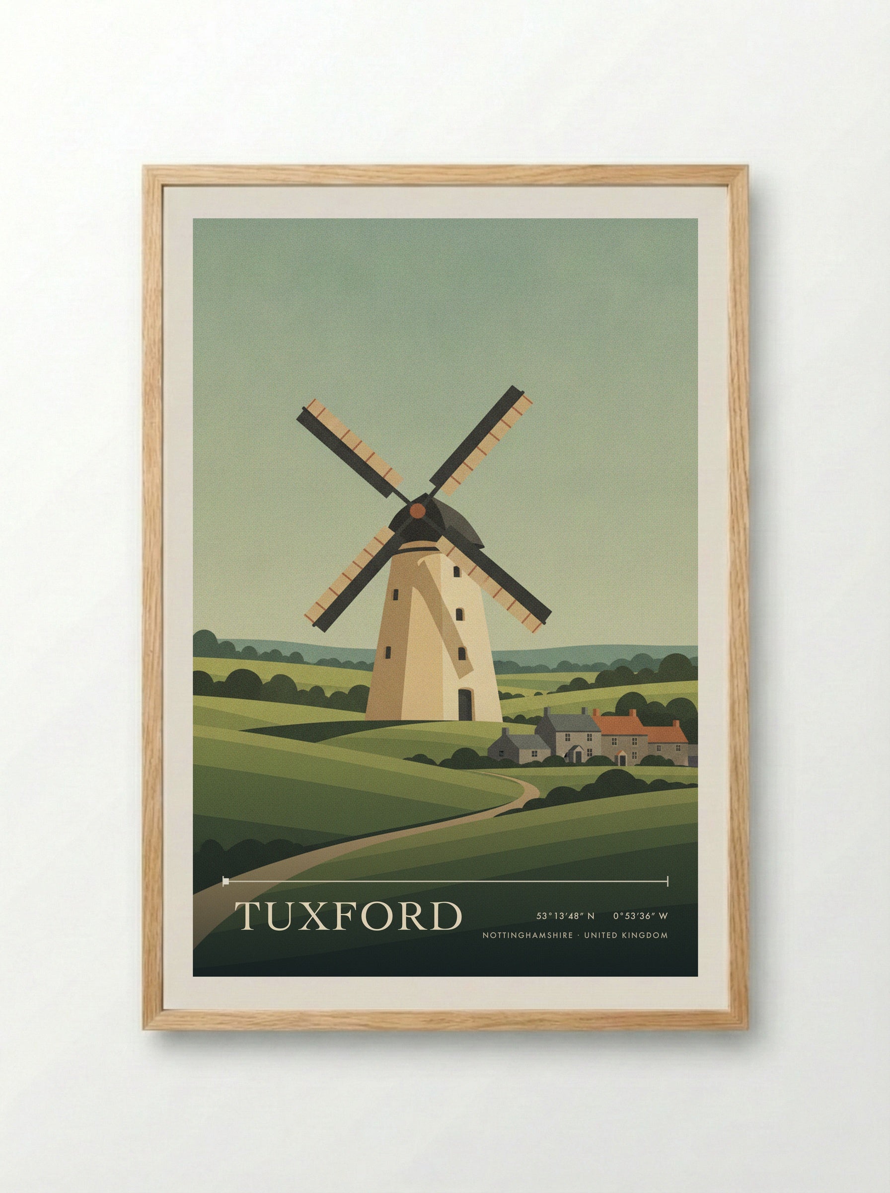 Tuxford Nottinghamshire United Kingdom Travel Poster - Framed Print Wood