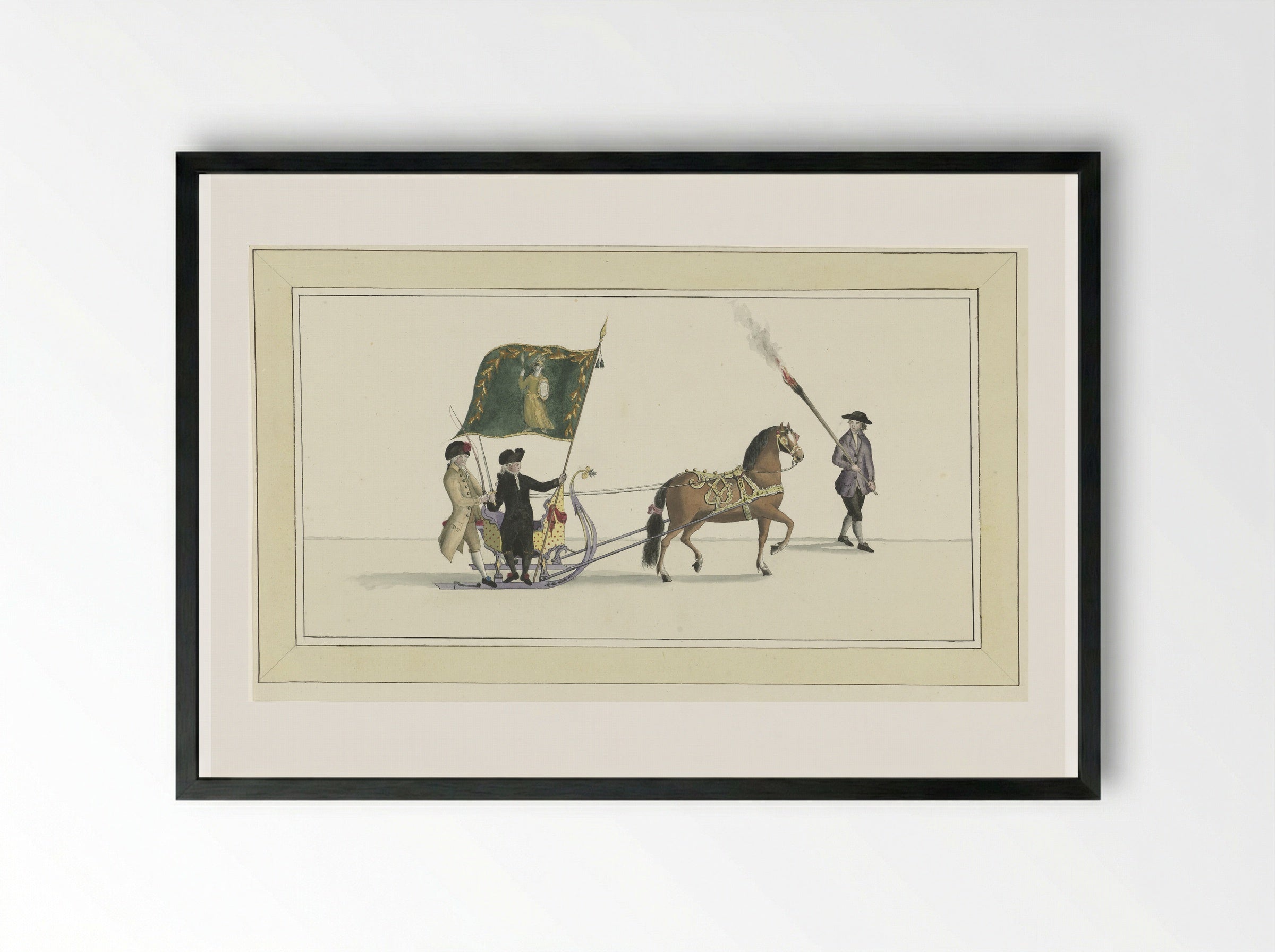 Twaalfde slede - Abraham Delfos - Framed Print Black