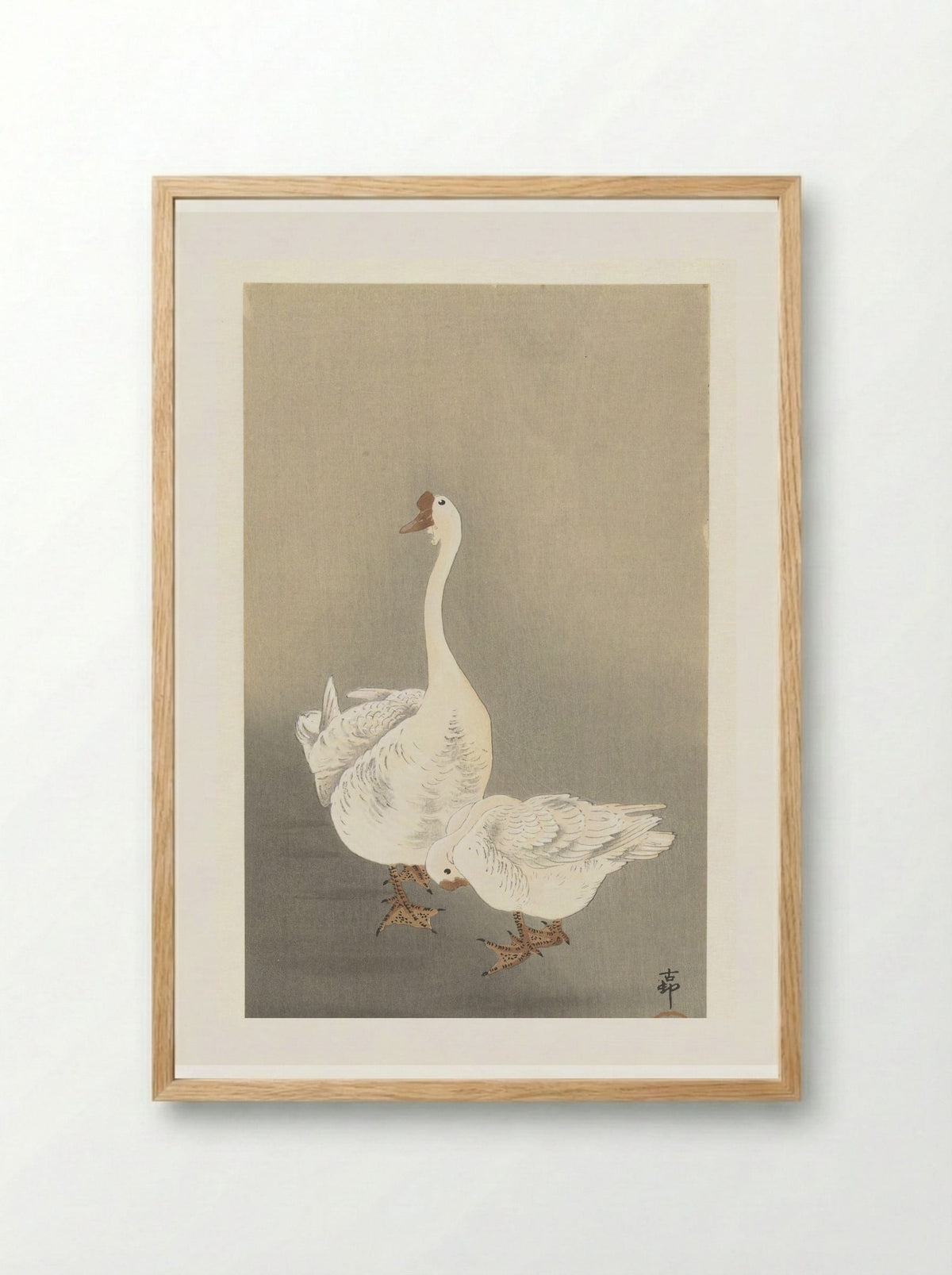 Twee Ganzen (Two Geese) - Matsuki Heikichi - Framed Print Wood