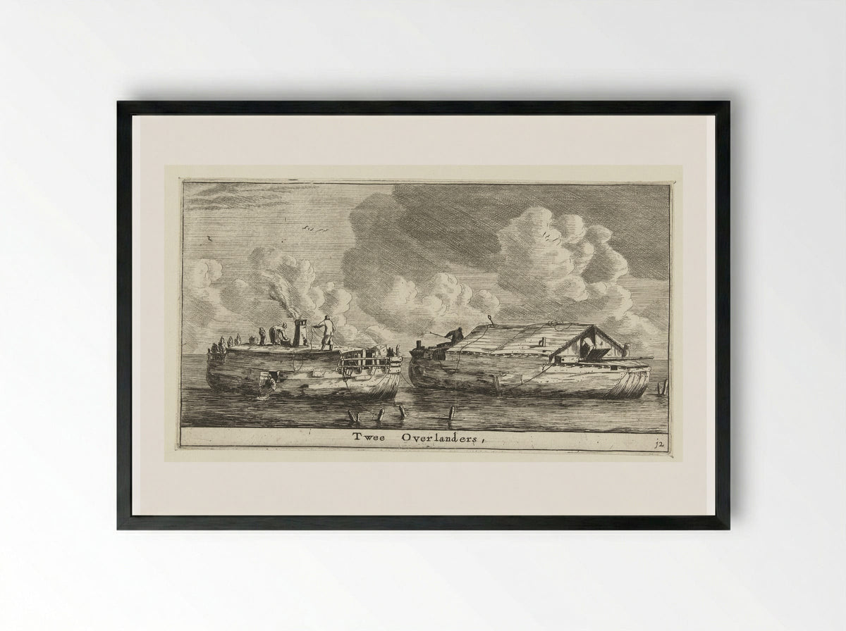 Twee Overlanders - Reinier Nooms - Framed Print Black