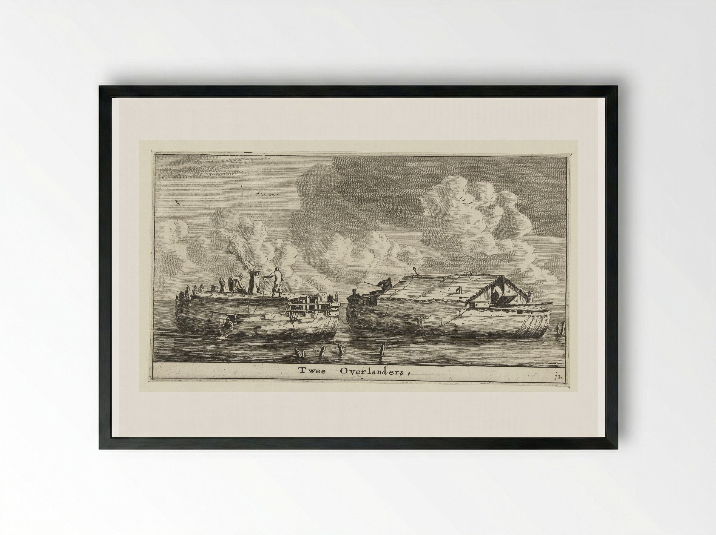 Twee Overlanders - Reinier Nooms - Framed Print Black