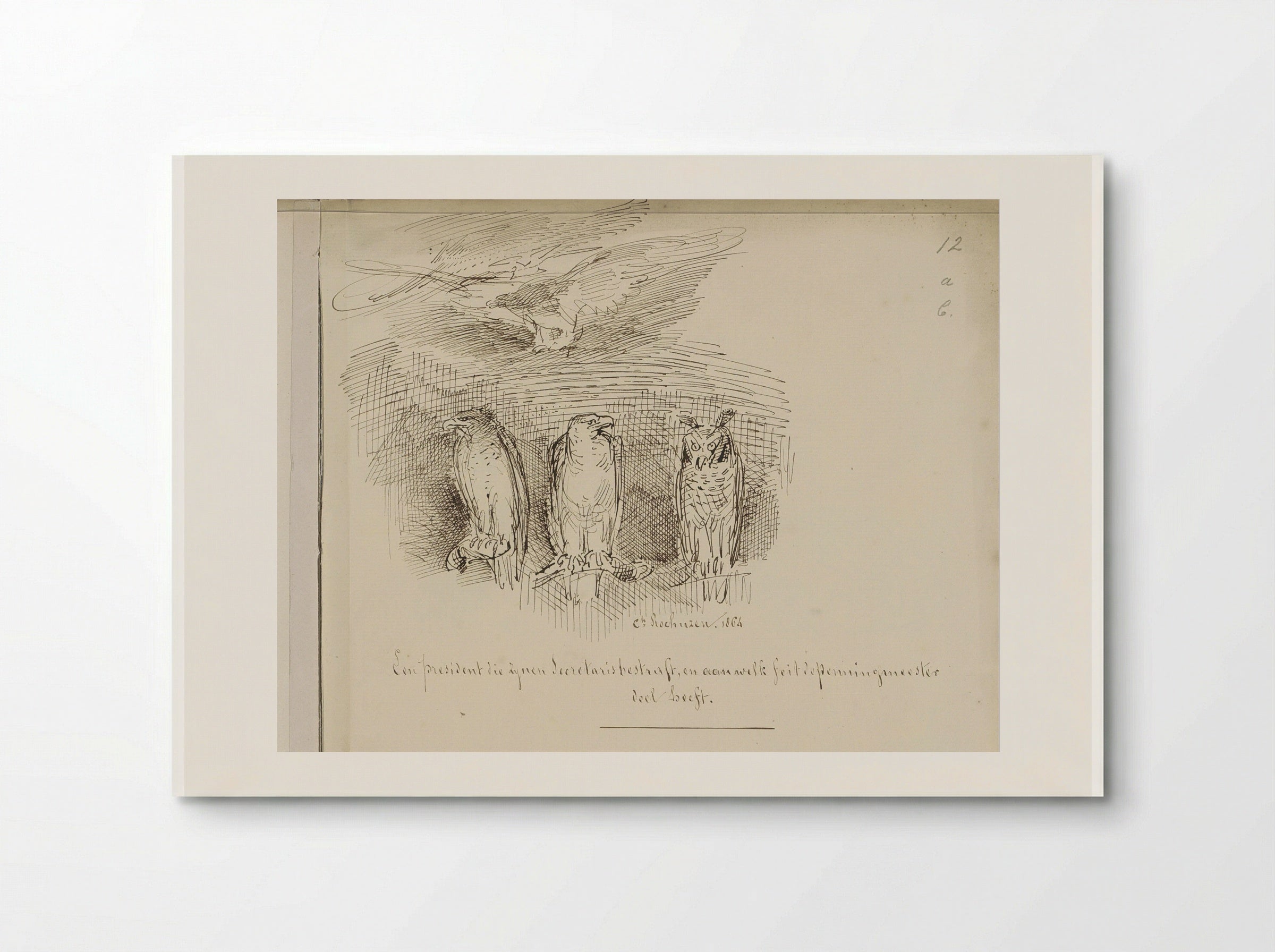 Twee adelaars en een uil - Charles Rochussen - Poster