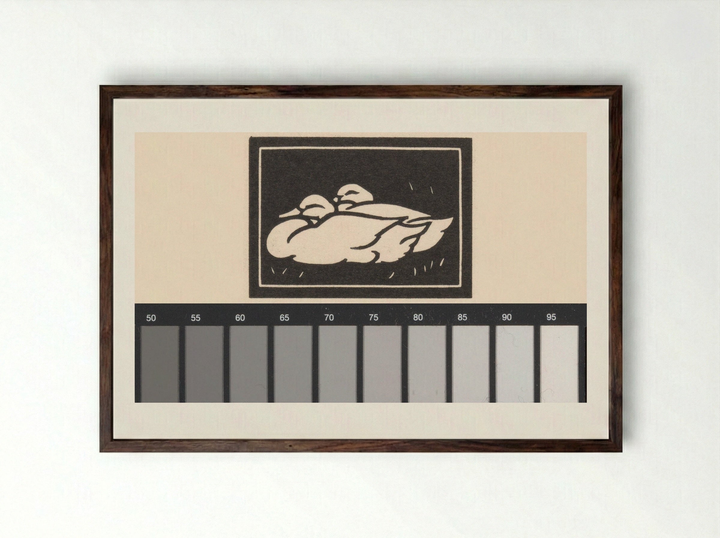 Twee eenden (Two Ducks) - Julie de Graag - Framed Print Dark Wood