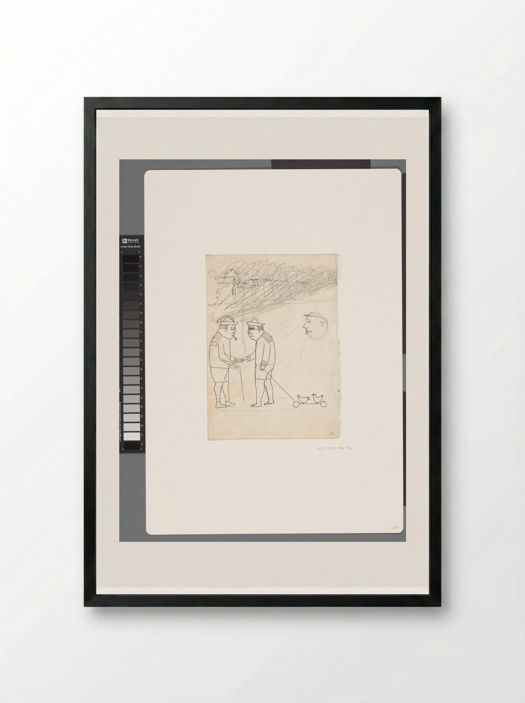 Twee figuren in een matrozenpak schudden elkaar de hand - Willem Westbroek - Framed Print Black