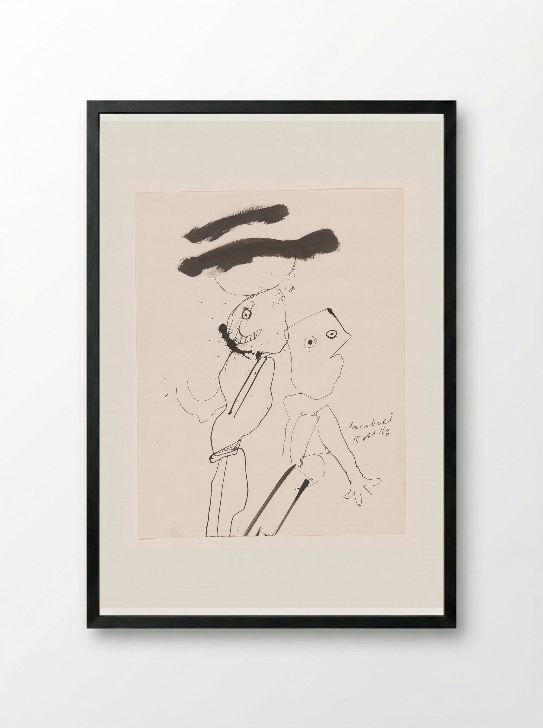 Twee figuren - Lucebert - Framed Print Black