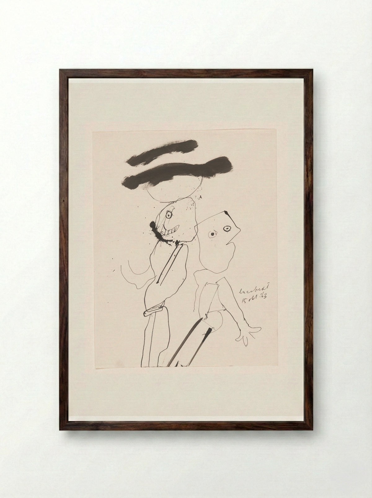 Twee figuren - Lucebert - Framed Print Dark Wood