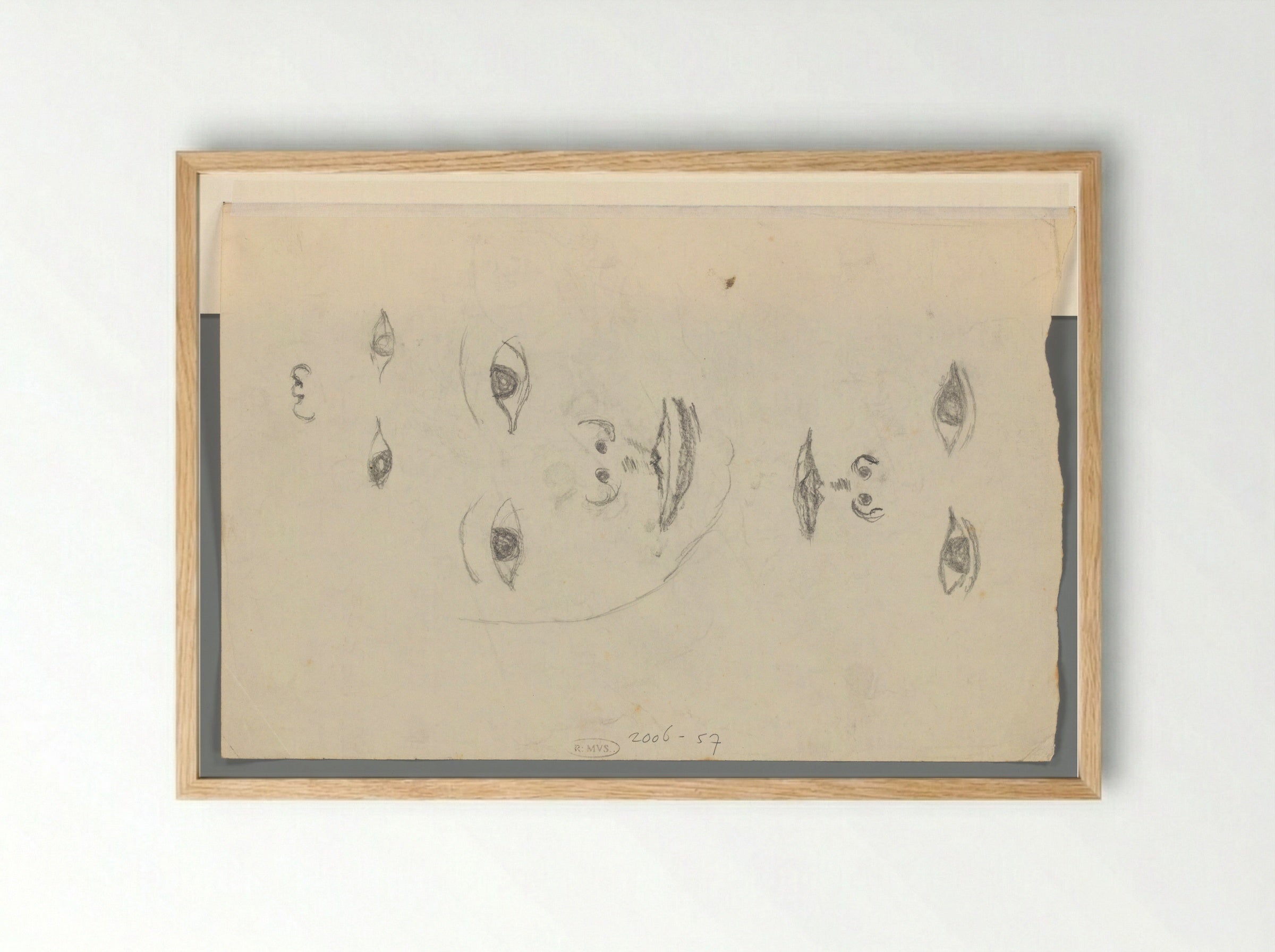Twee gezichten en een gezicht zonder mond - Henk Henriët - Framed Print Wood