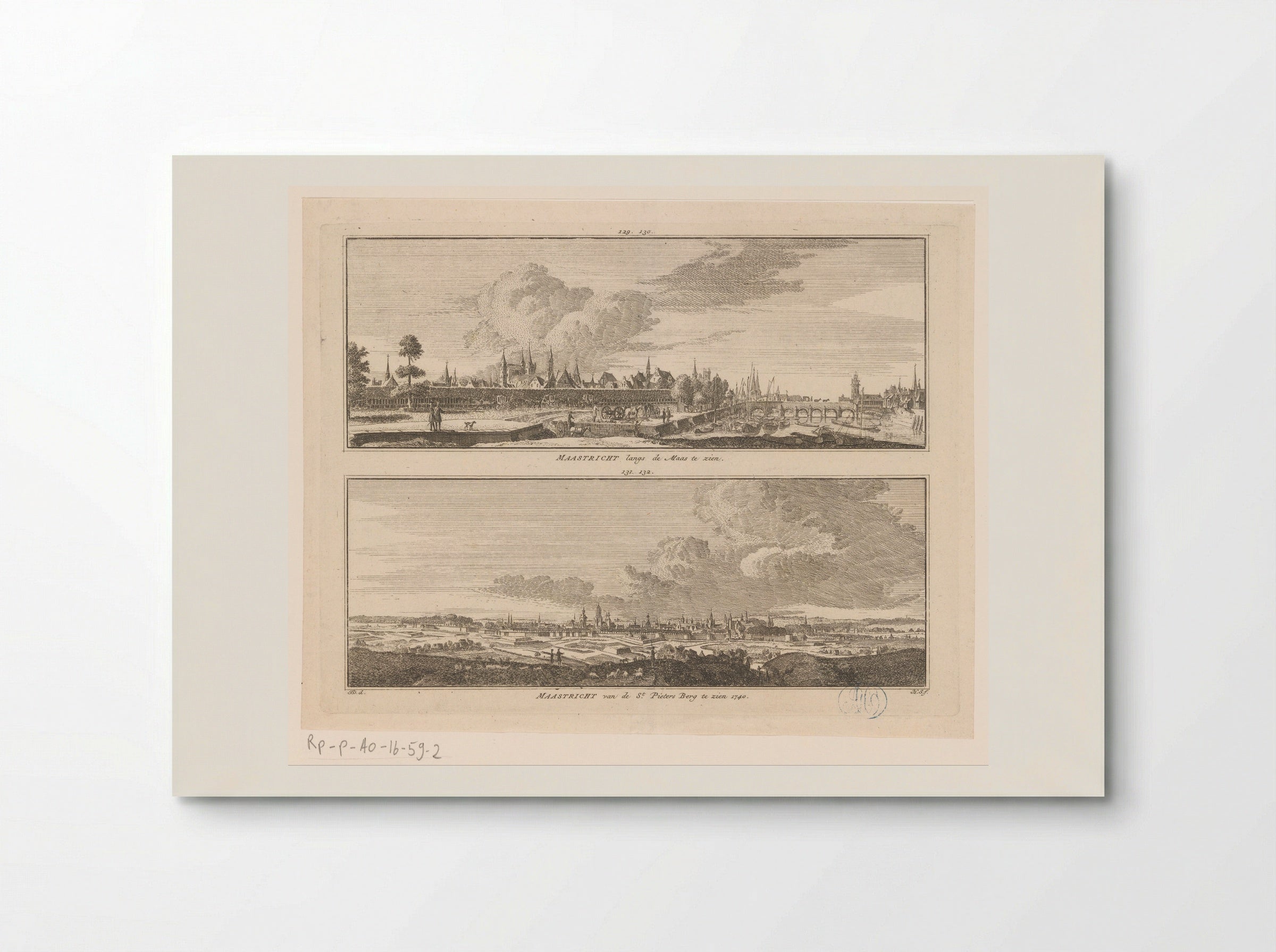 Twee gezichten op Maastricht, vanaf de Maas en vanaf de Sint-Pietersberg - Hendrik Spilman - Poster