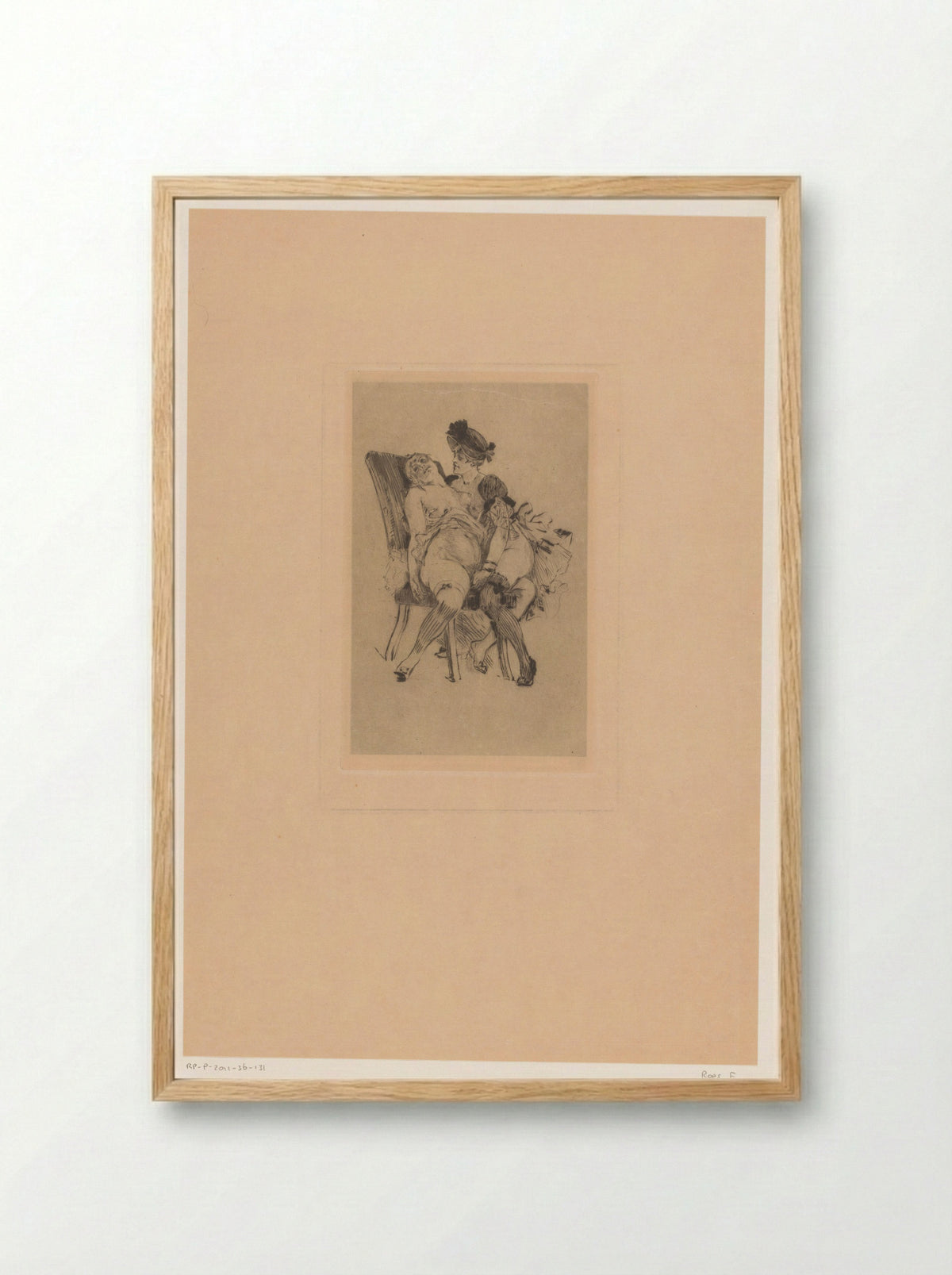 Twee halfnaakte vrouwen - Félicien Rops - Framed Print Wood