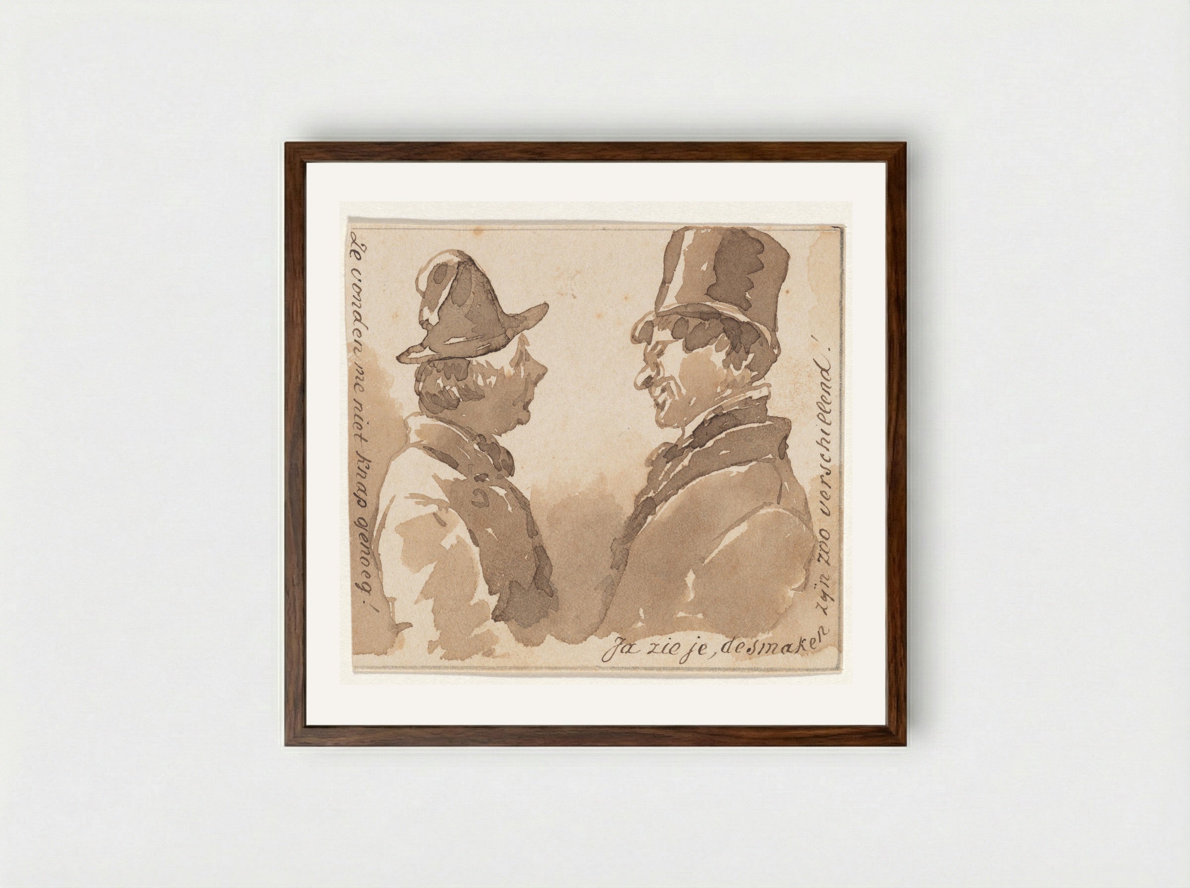 Twee heren (Two Gentlemen) - Pieter van Loon - Framed Print Dark Wood