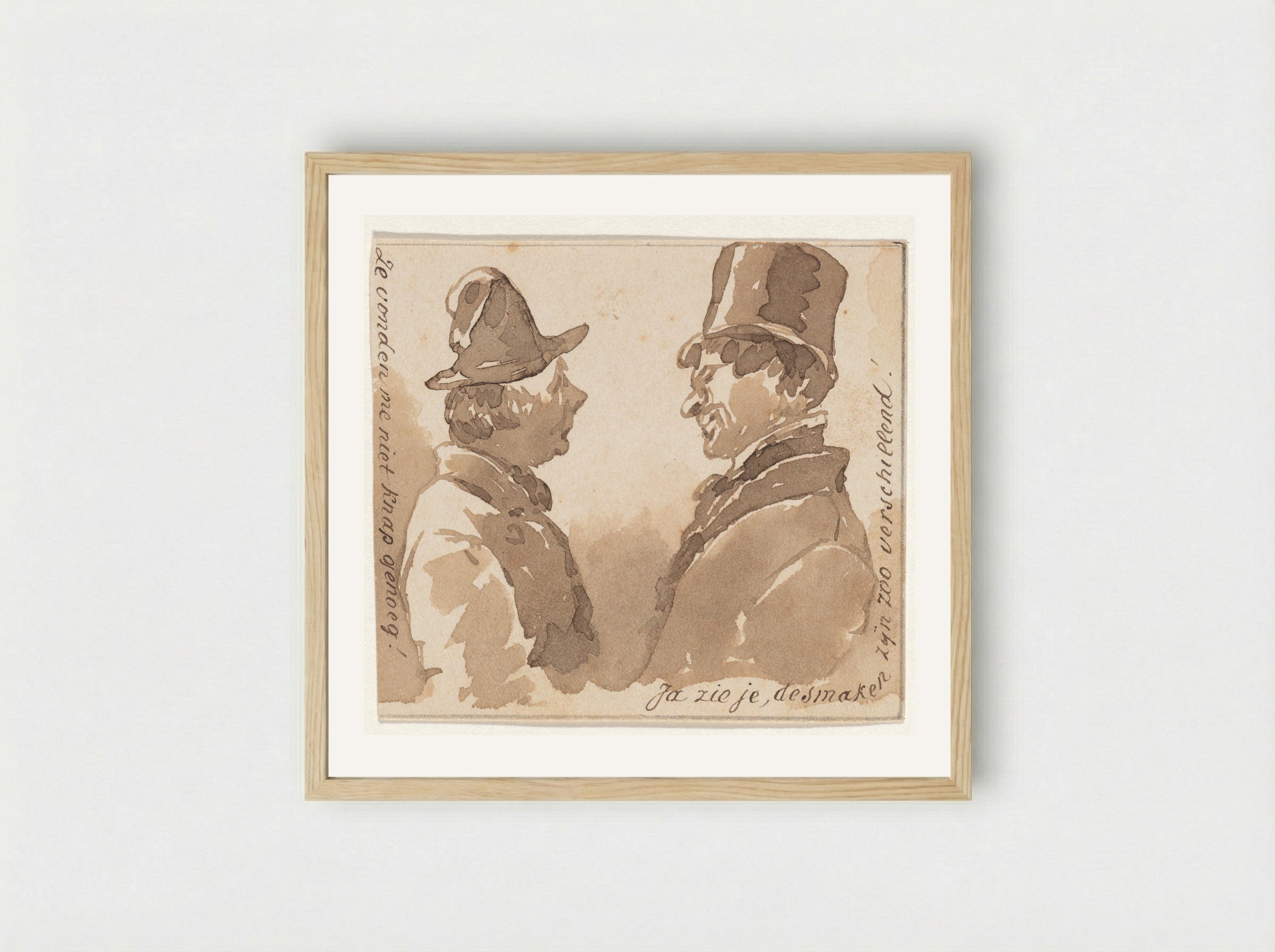 Twee heren (Two Gentlemen) - Pieter van Loon - Framed Print Wood
