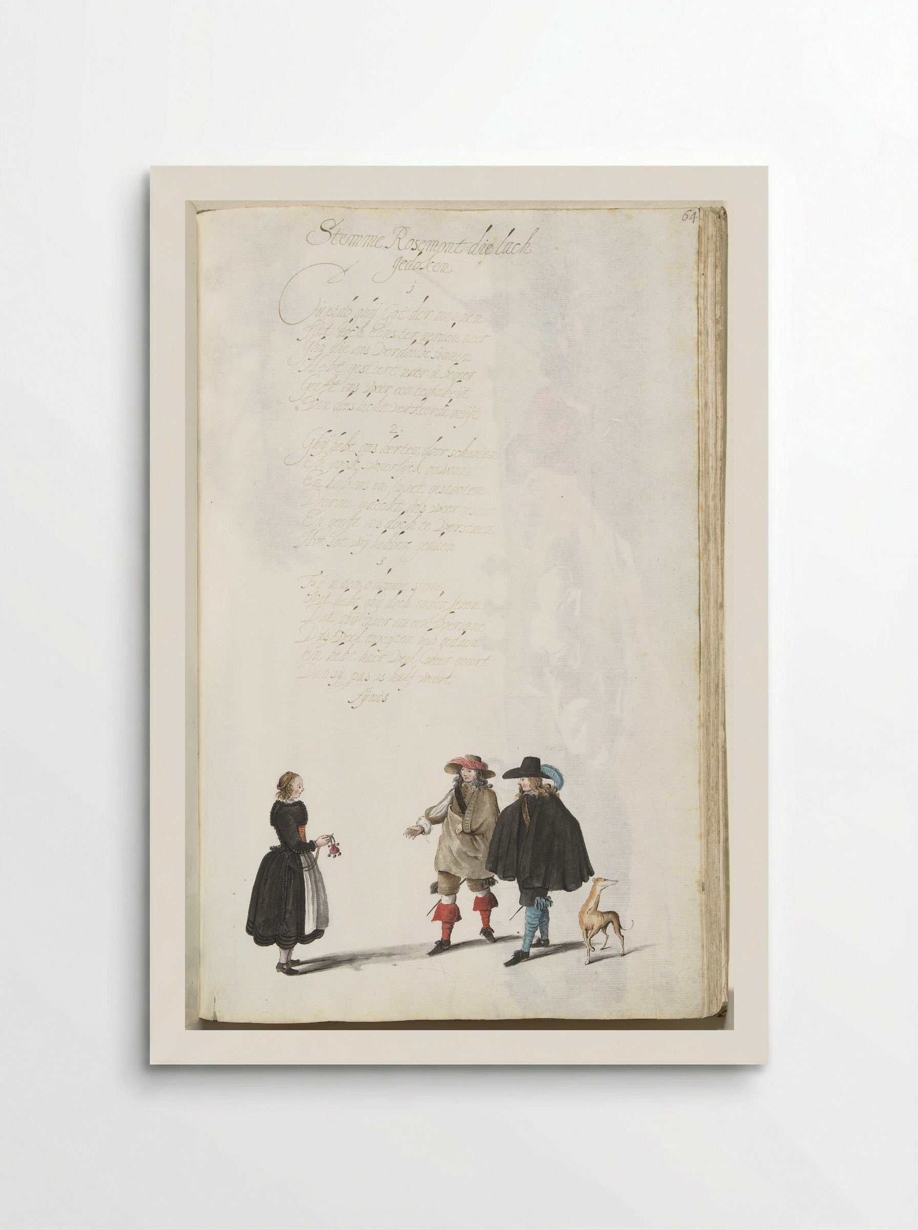 Twee heren en een boerenmeisje - Gesina ter Borch - Poster