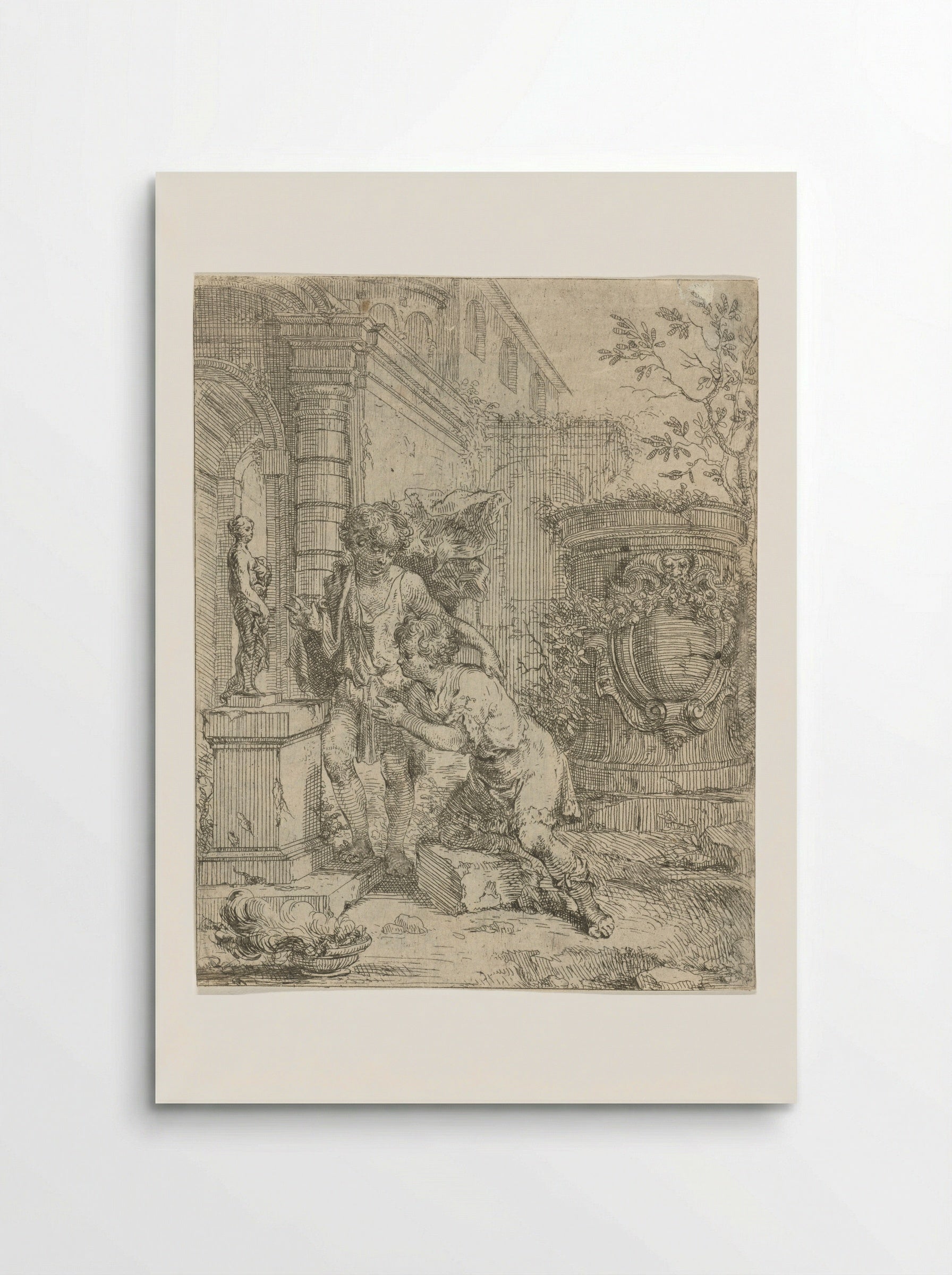 Twee jongens bij beeldje van Venus - Louis de Deyster - Poster