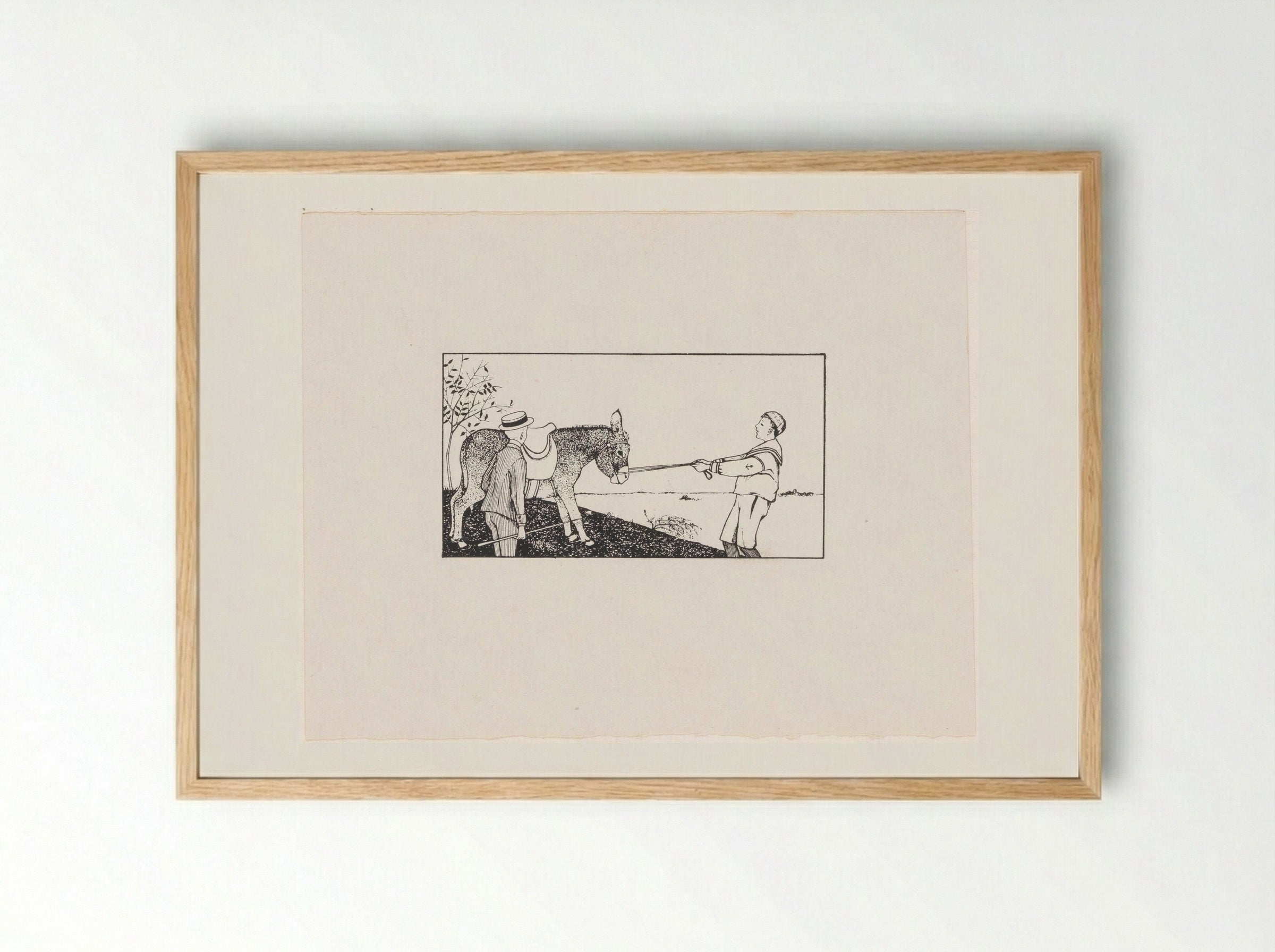 Twee jongens en een ezel - Julie de Graag - Framed Print Wood