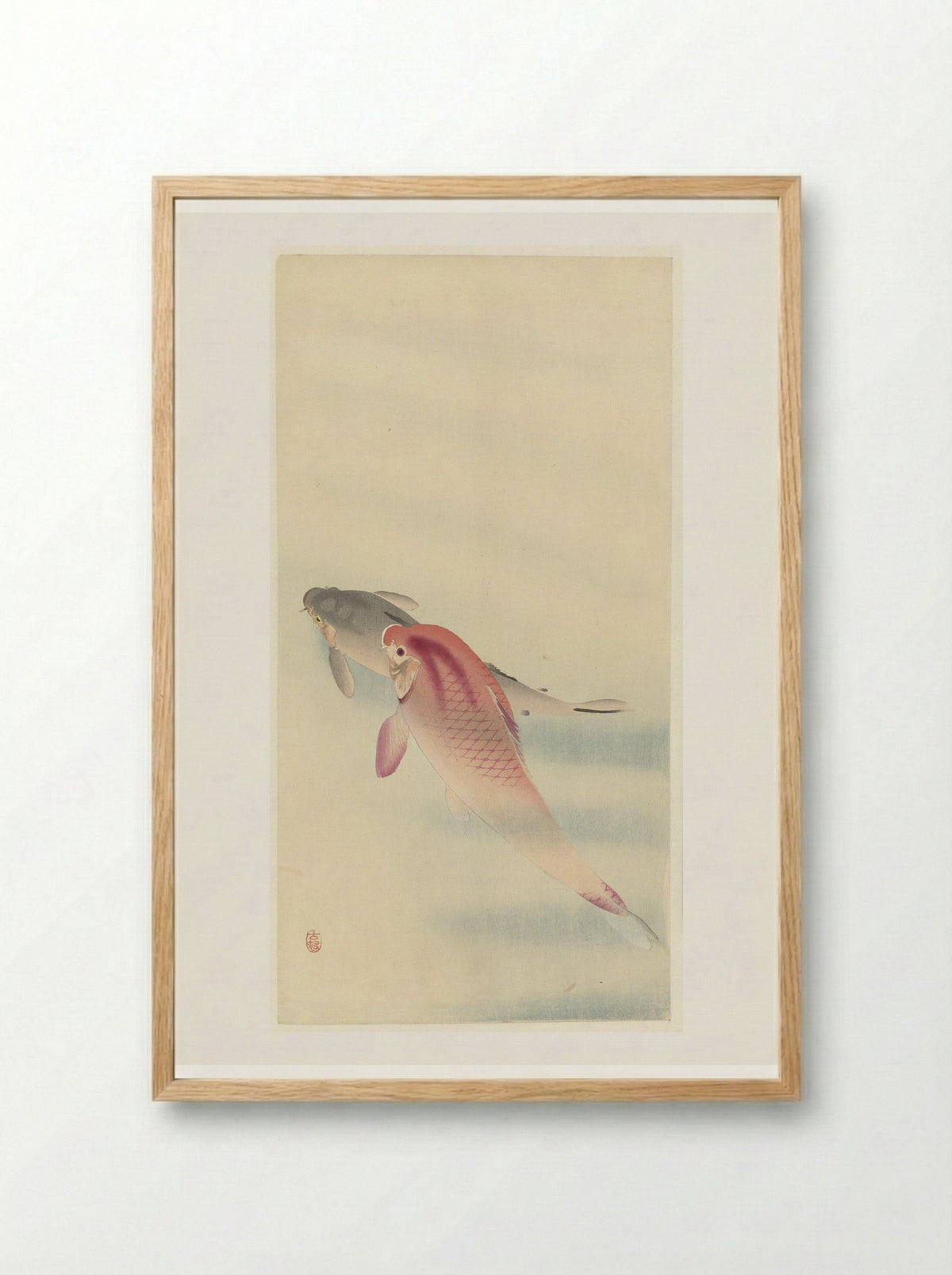 Twee karpers (Two Carp) - Matsuki Heikichi - Framed Print Wood