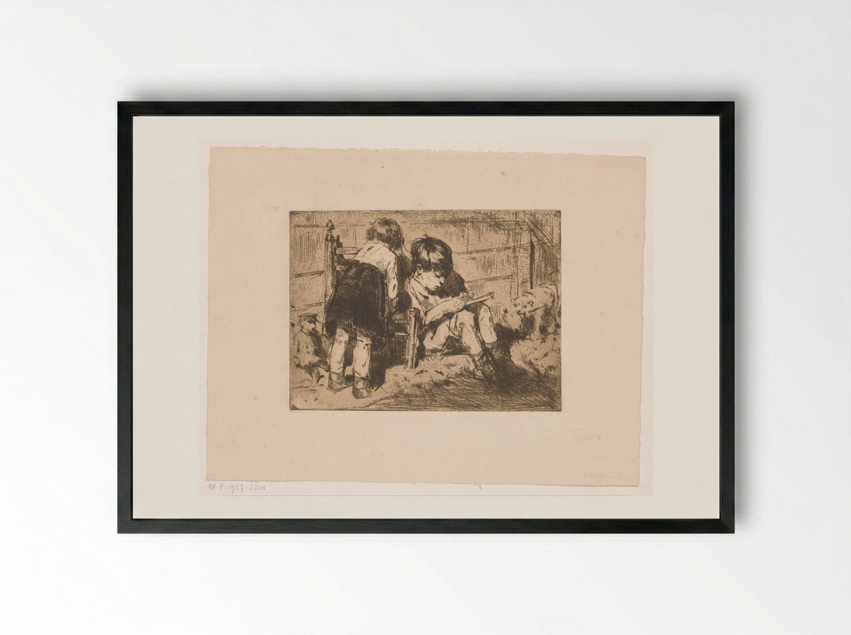 Twee kinderen - Han van Meegeren - Framed Print Black