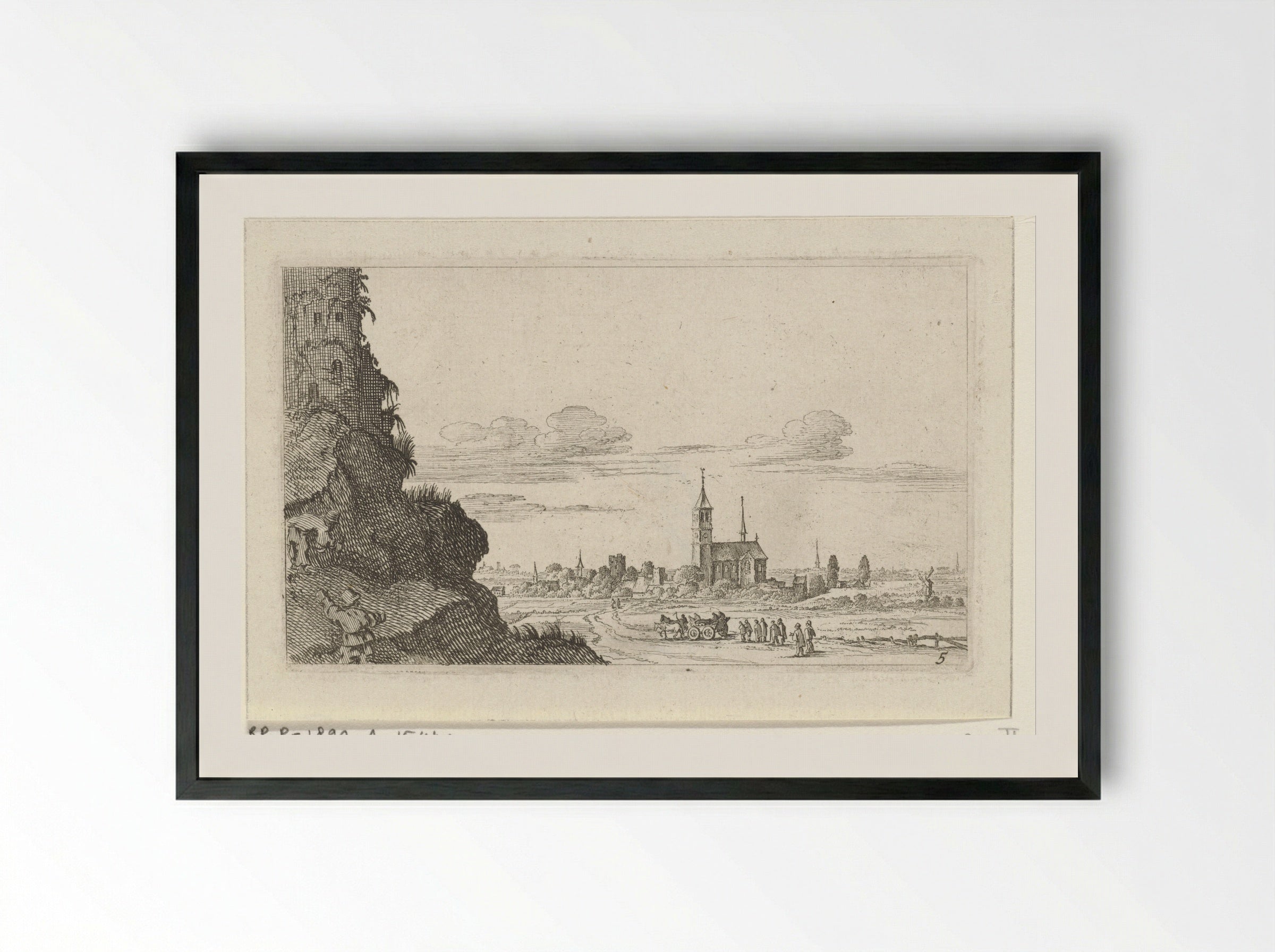 Twee klimmers op een ruïne - Gillis van Scheyndel (I) - Framed Print Black