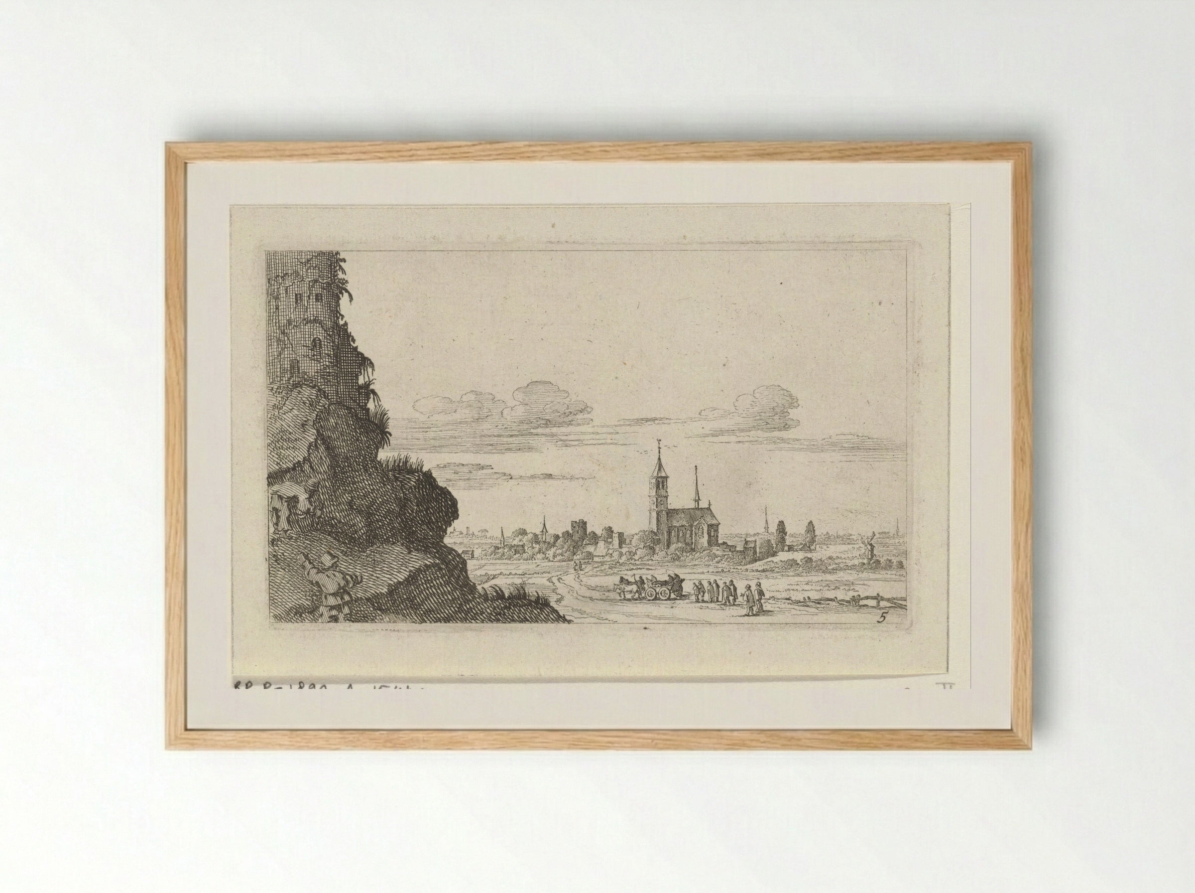 Twee klimmers op een ruïne - Gillis van Scheyndel (I) - Framed Print Wood