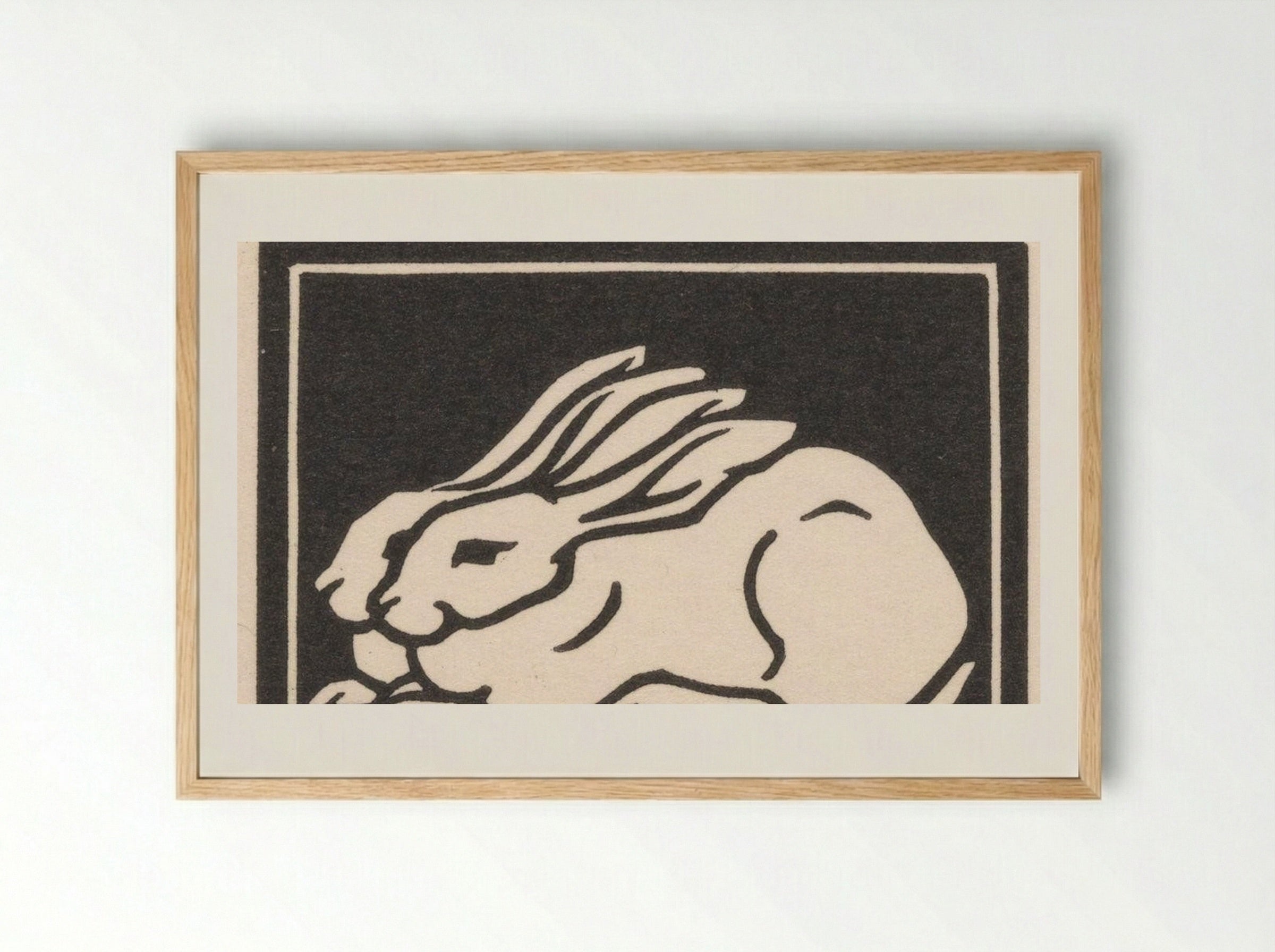Twee konijnen (Two Rabbits) - Julie de Graag - Framed Print Wood