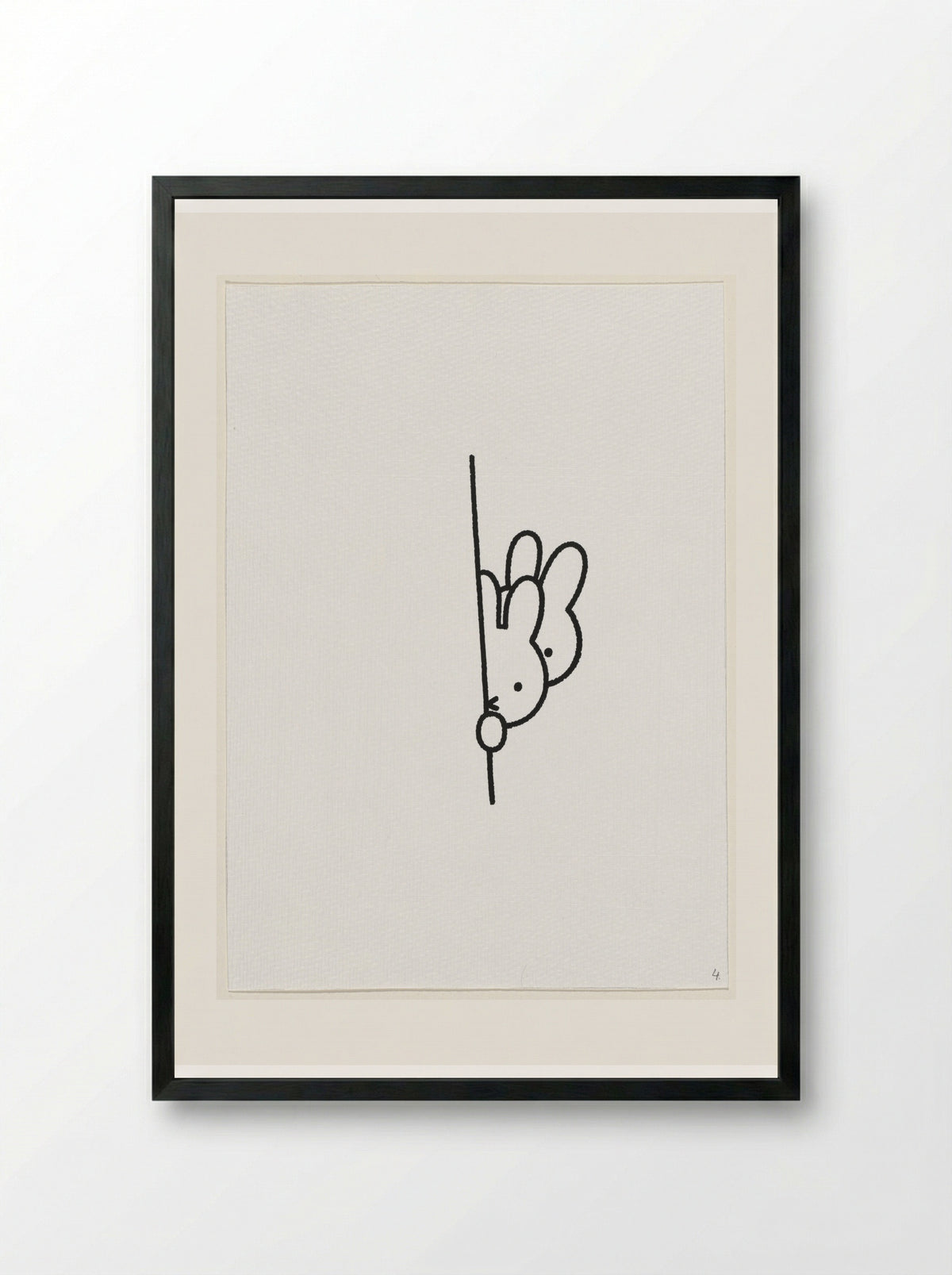 Twee konijnenhoofden achter muur II - Dick Bruna - Framed Print Black