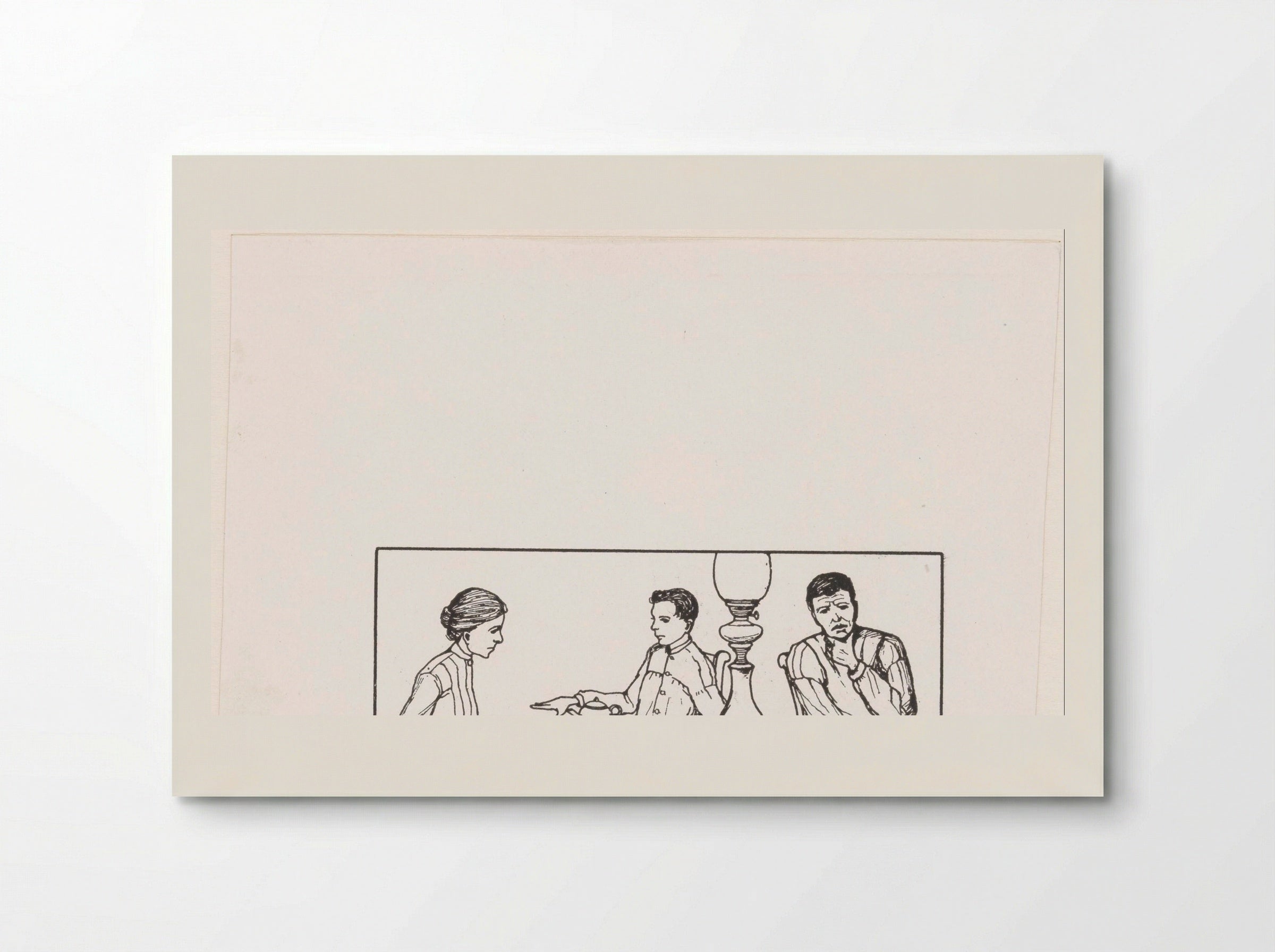 Twee mannen en een vrouw aan een tafel - Julie de Graag - Poster