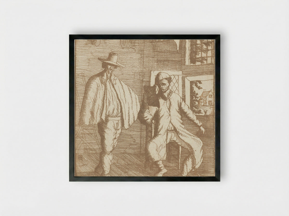 Twee mannen in een interieur - James Hazard - Framed Print Black