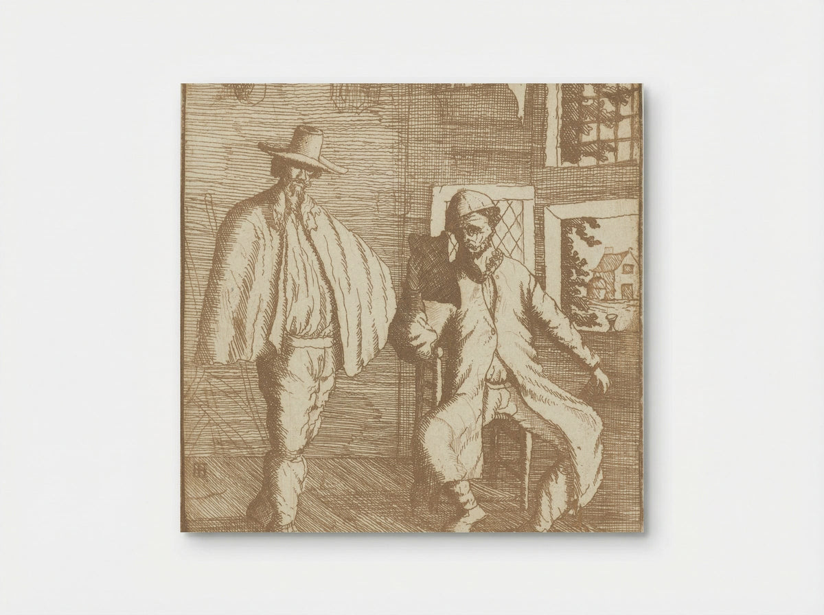 Twee mannen in een interieur - James Hazard - Poster