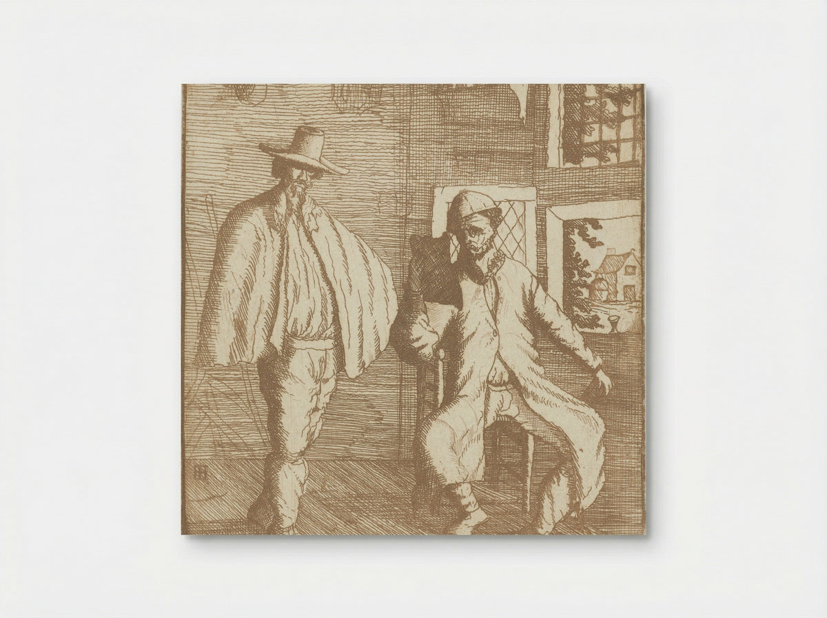 Twee mannen in een interieur - James Hazard - Poster