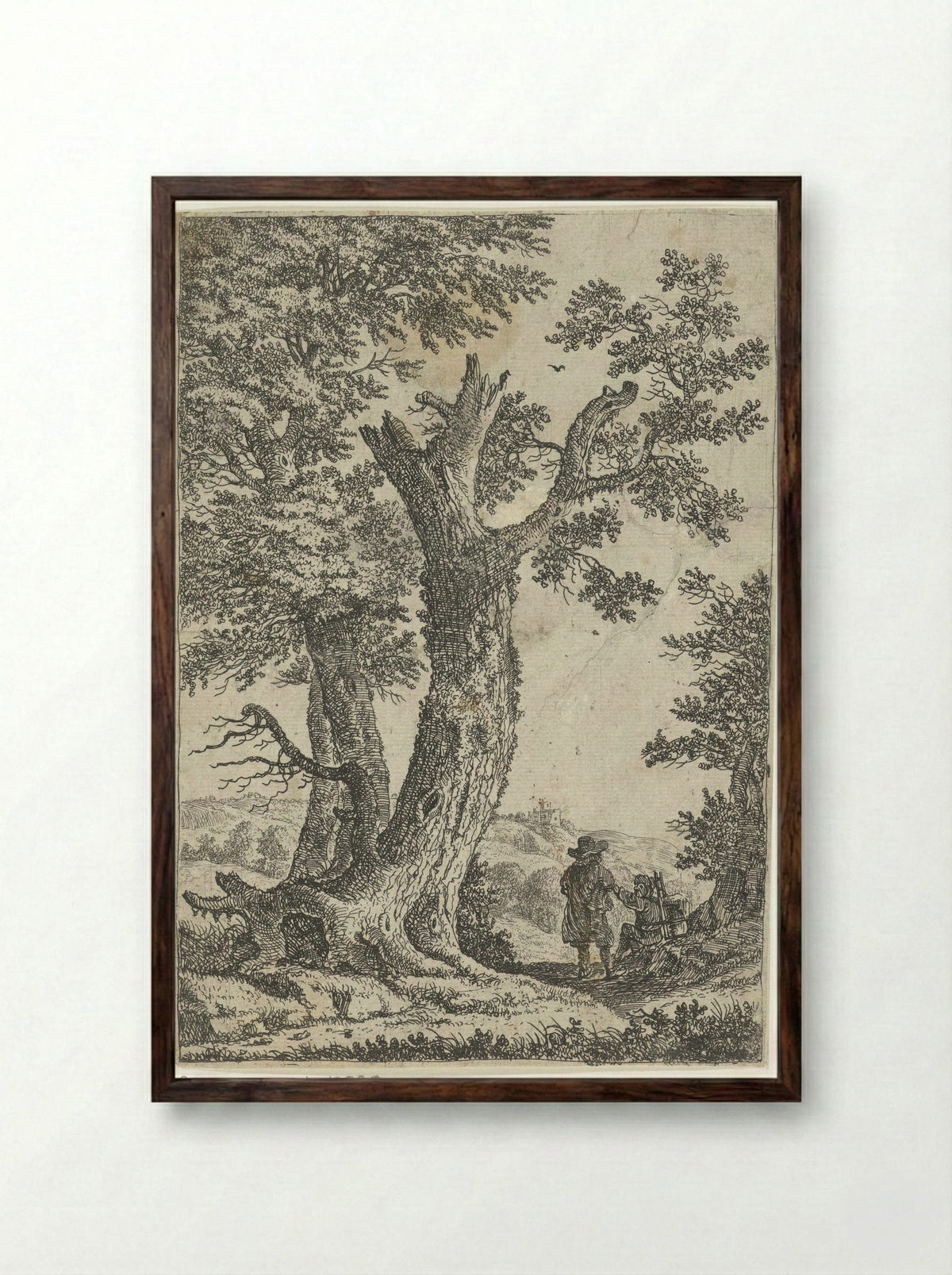 Twee mannen in gesprek - Willem van Bemmel - Framed Print Dark Wood