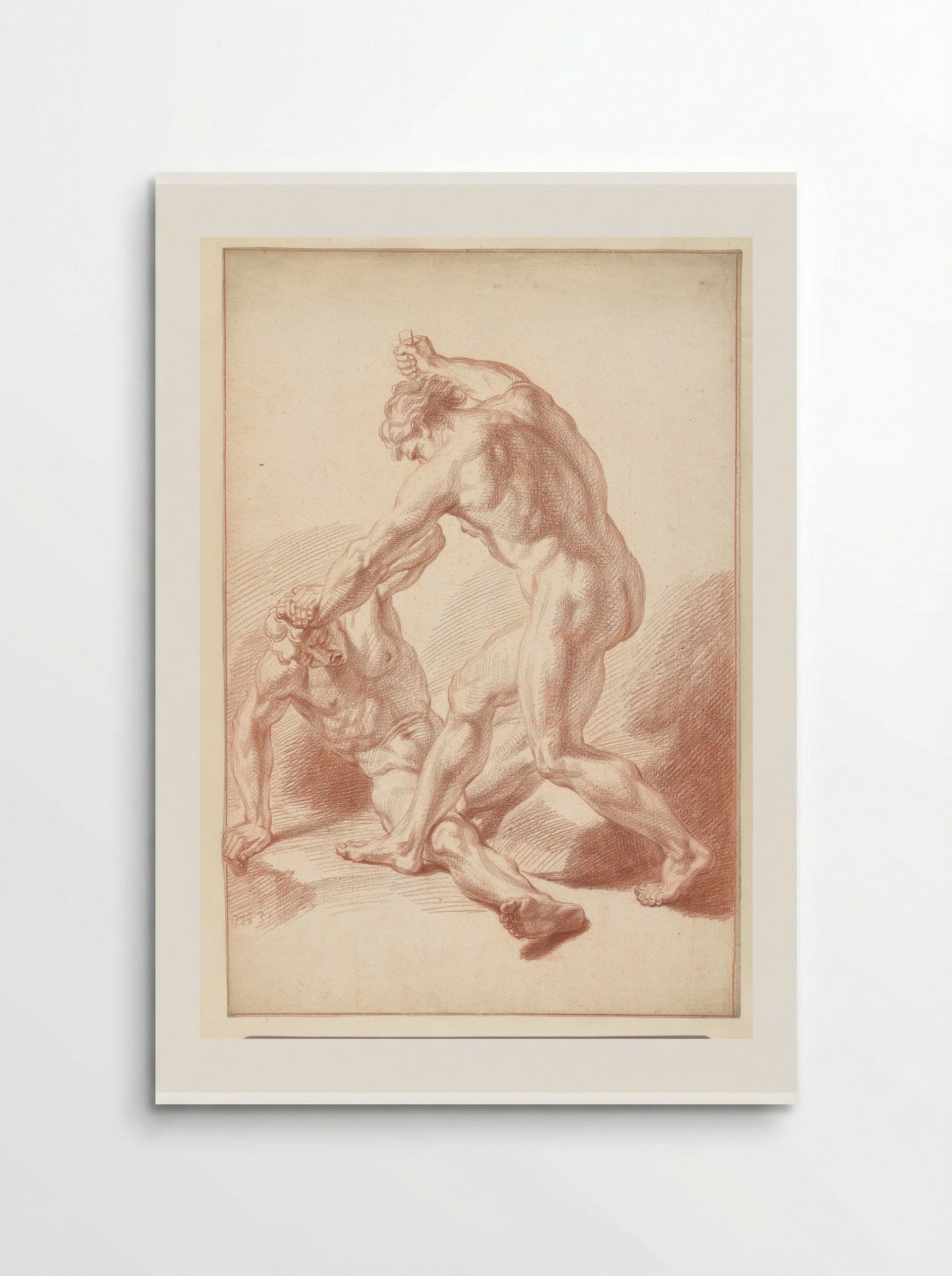 Twee naakte mannen in gevecht - Louis Fabritius Dubourg - Poster