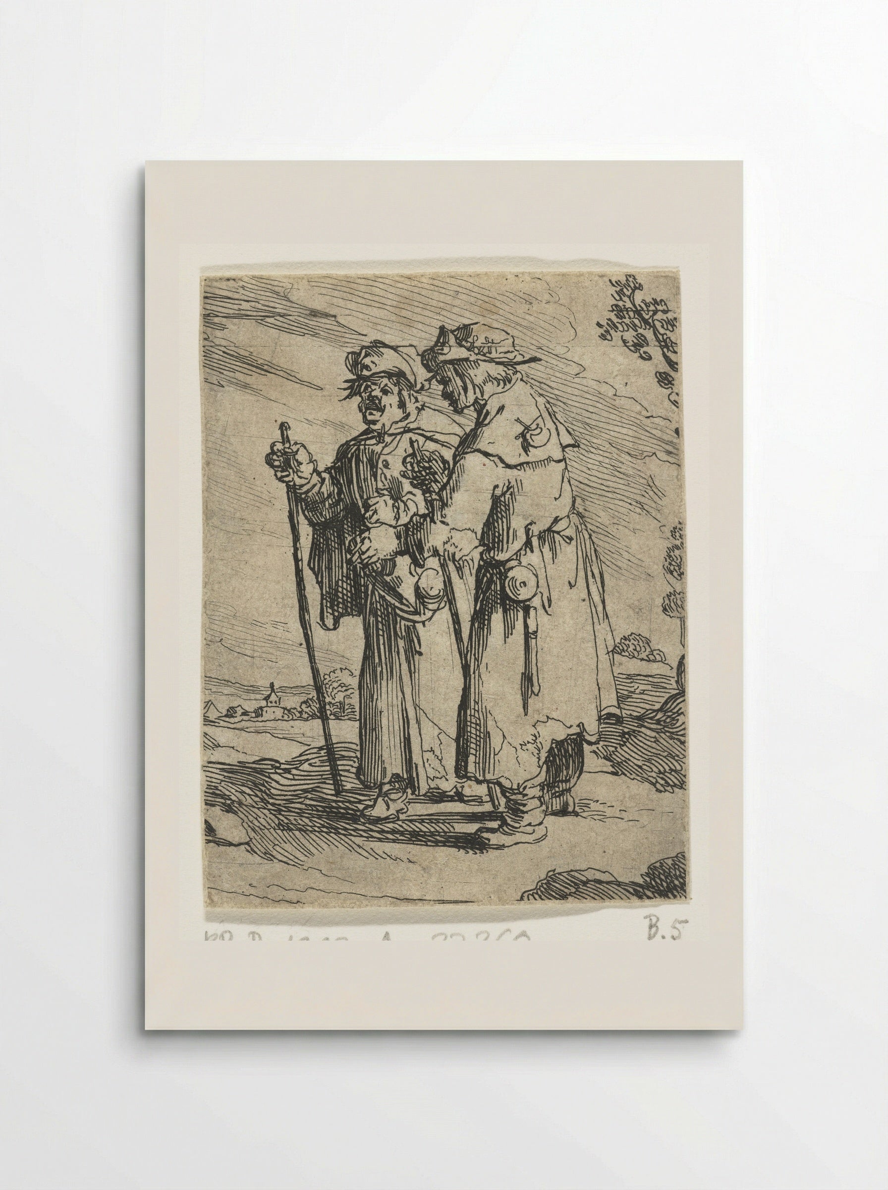 Twee pelgrims op de weg - Andries Both - Poster