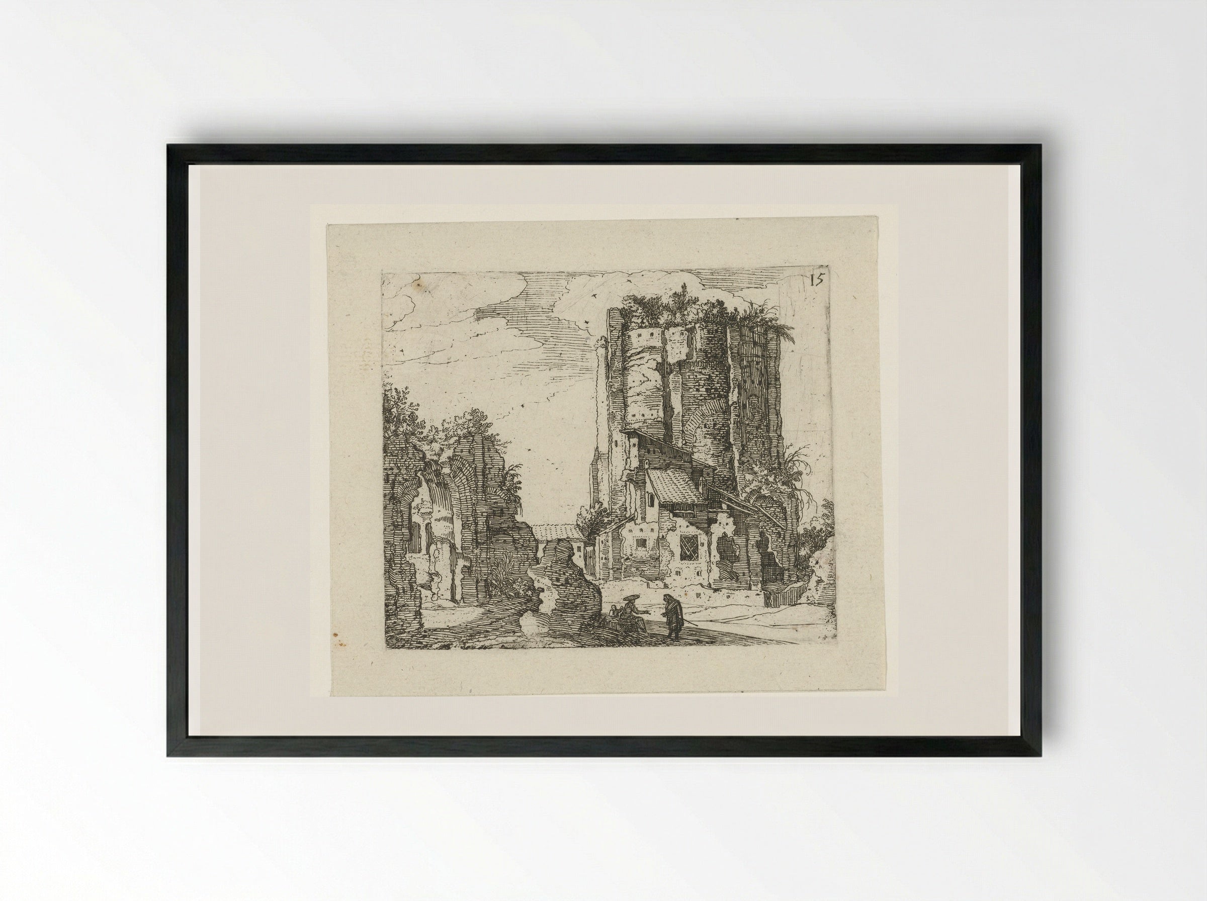 Twee ruïnes - Guilliam van Nieulandt (II) - Framed Print Black