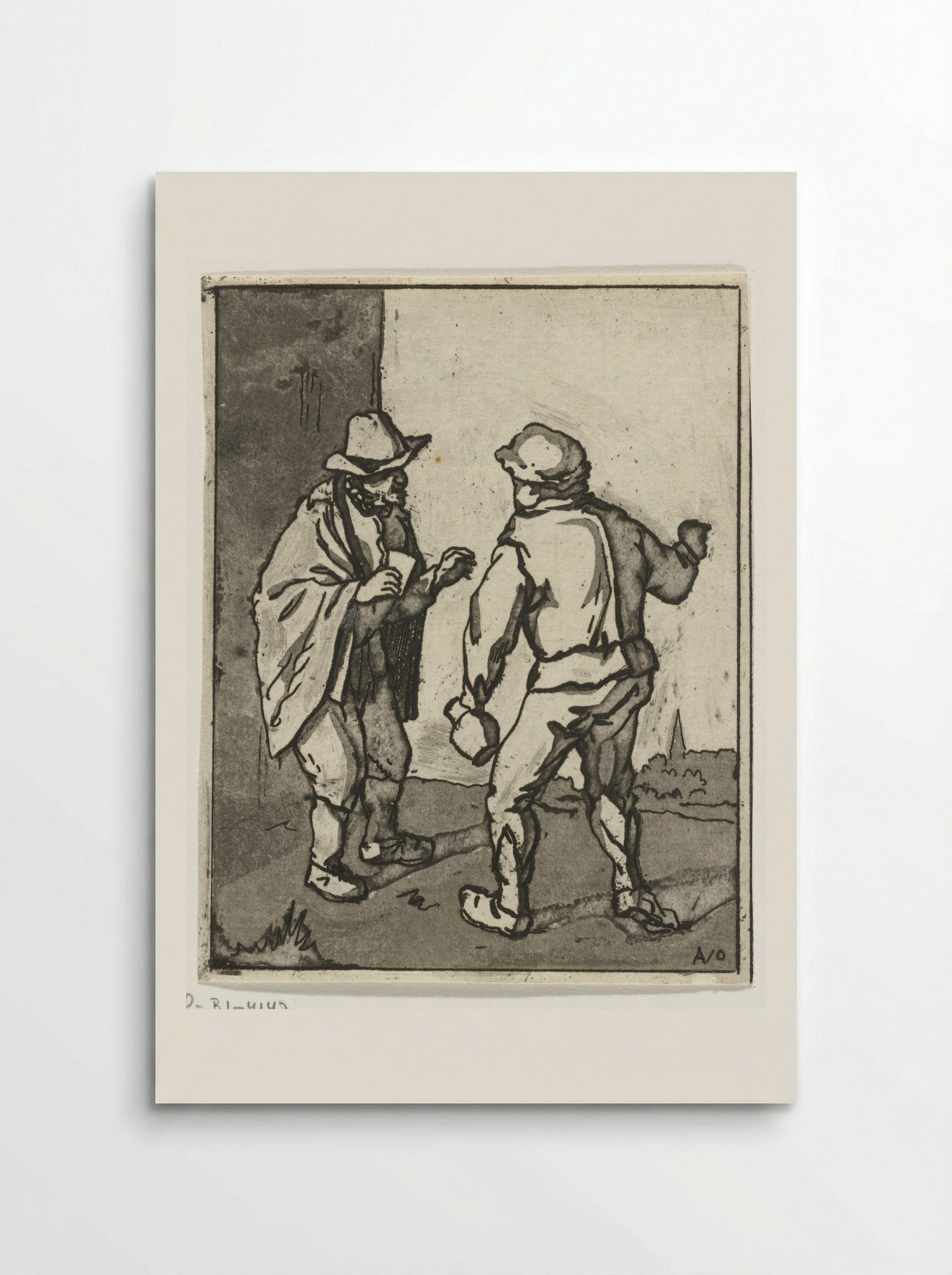 Twee staande mannen in gesprek - Anthonie van den Bos - Poster