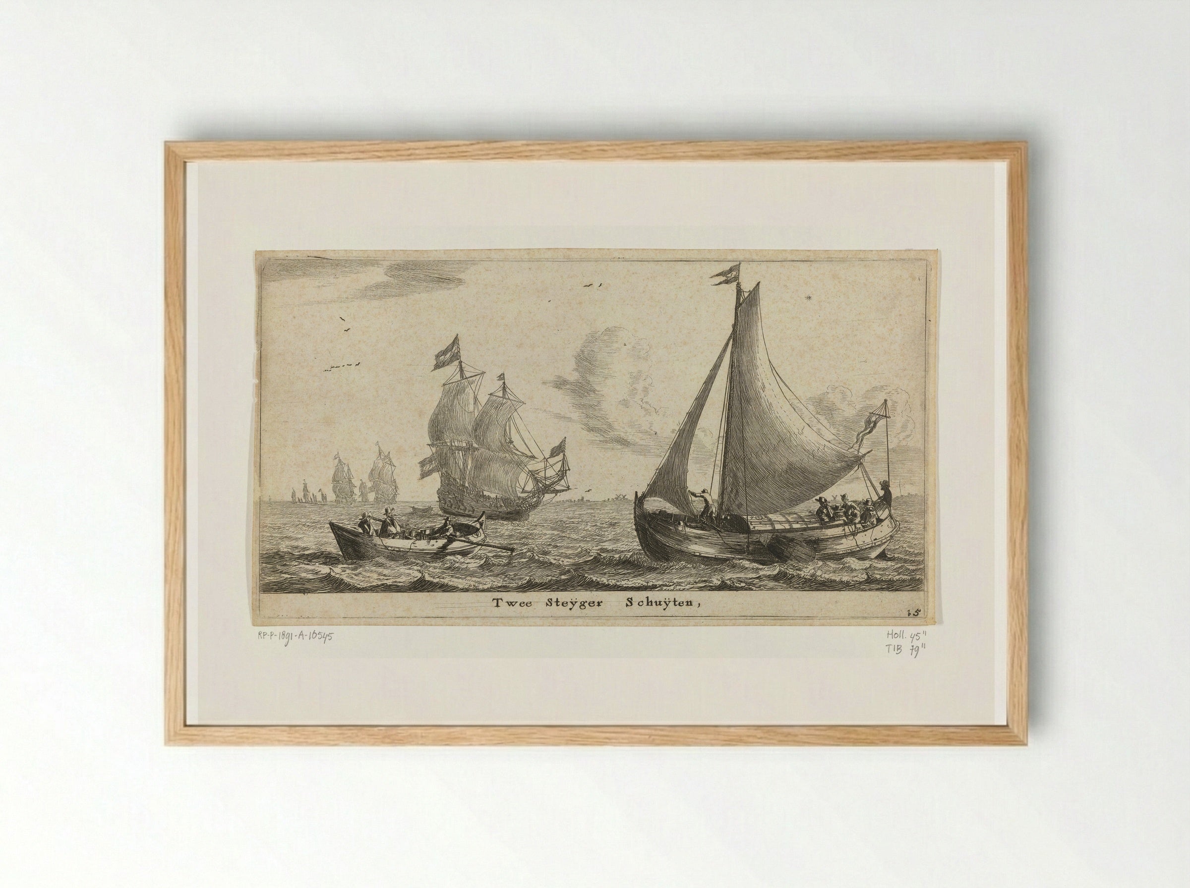Twee steigerschuiten (Two Jetty Boats) - Reinier Nooms - Framed Print Wood